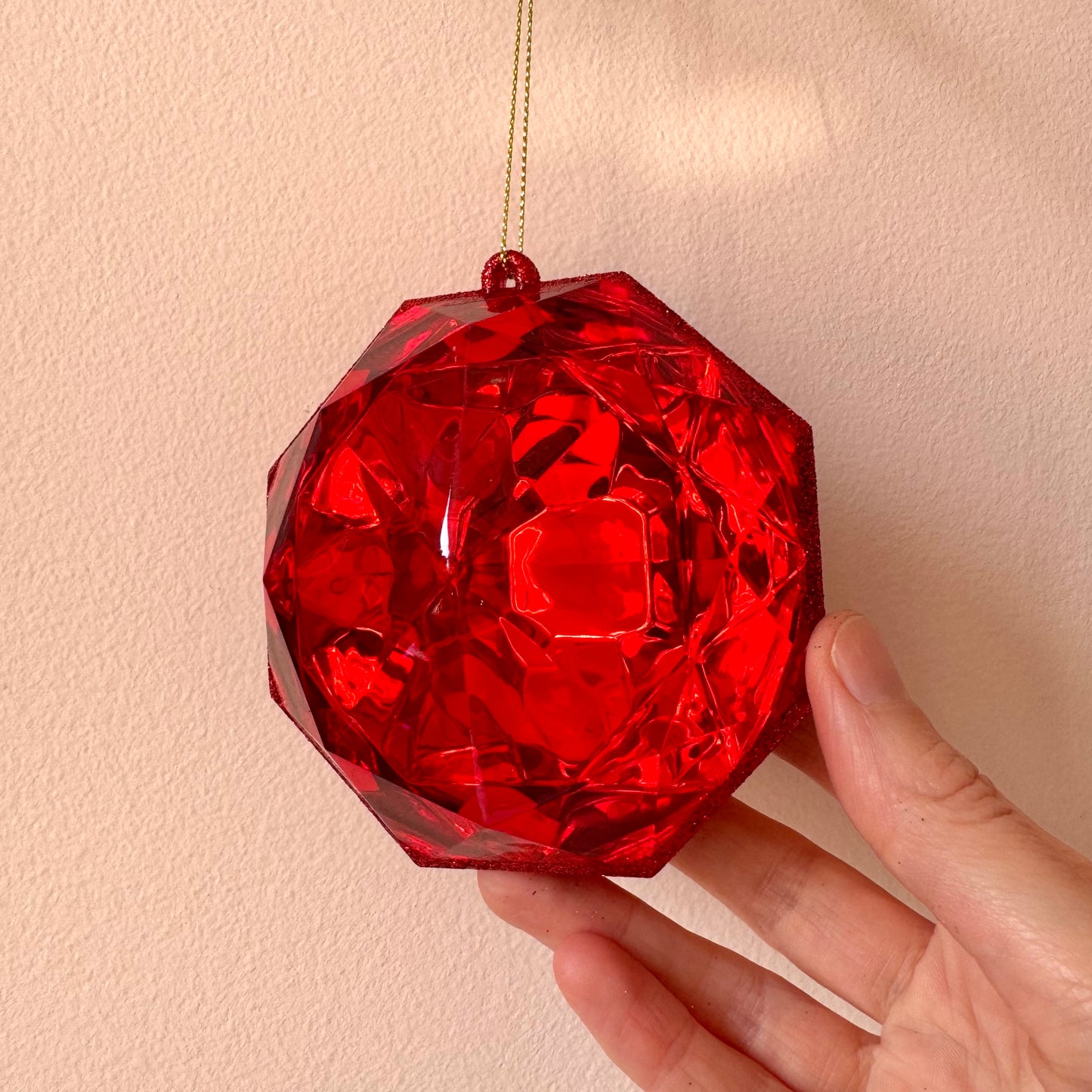 Ruby Red Gem Ornament