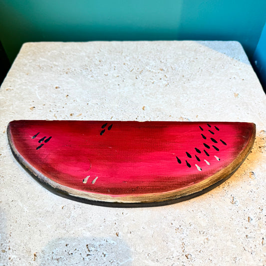 Vintage Wooden Watermelon Slice Wall Hanging