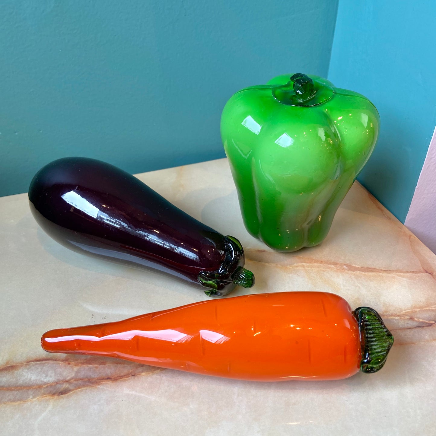 Vintage Murano Glass Fruit Trio