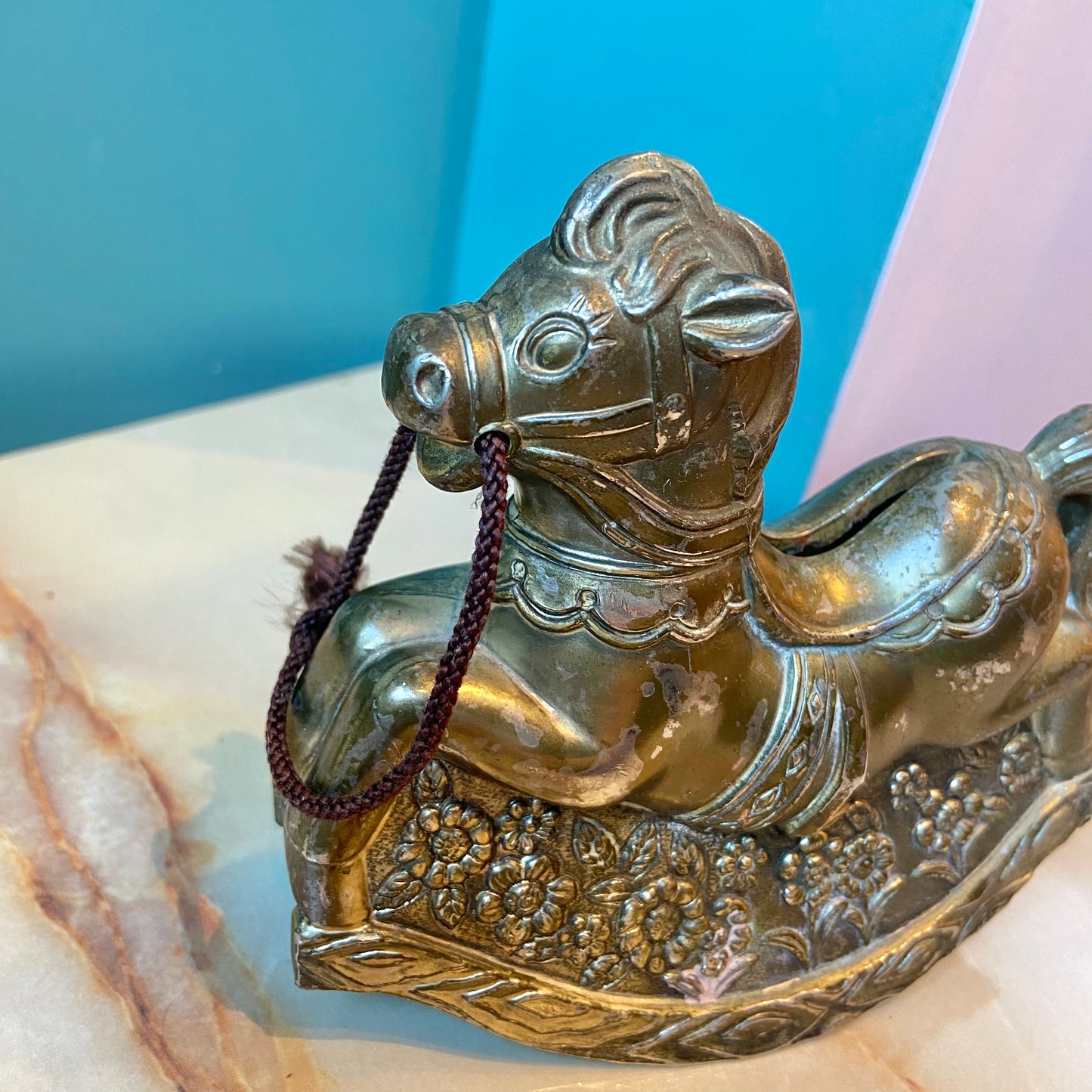 Vintage Metal Rocking Horse Figurine
