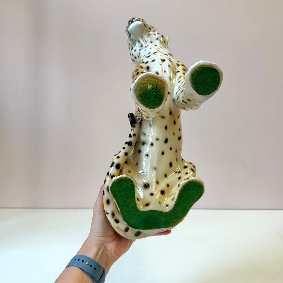 Vintage Mid-Century Italian Ceramic Leopard Statue