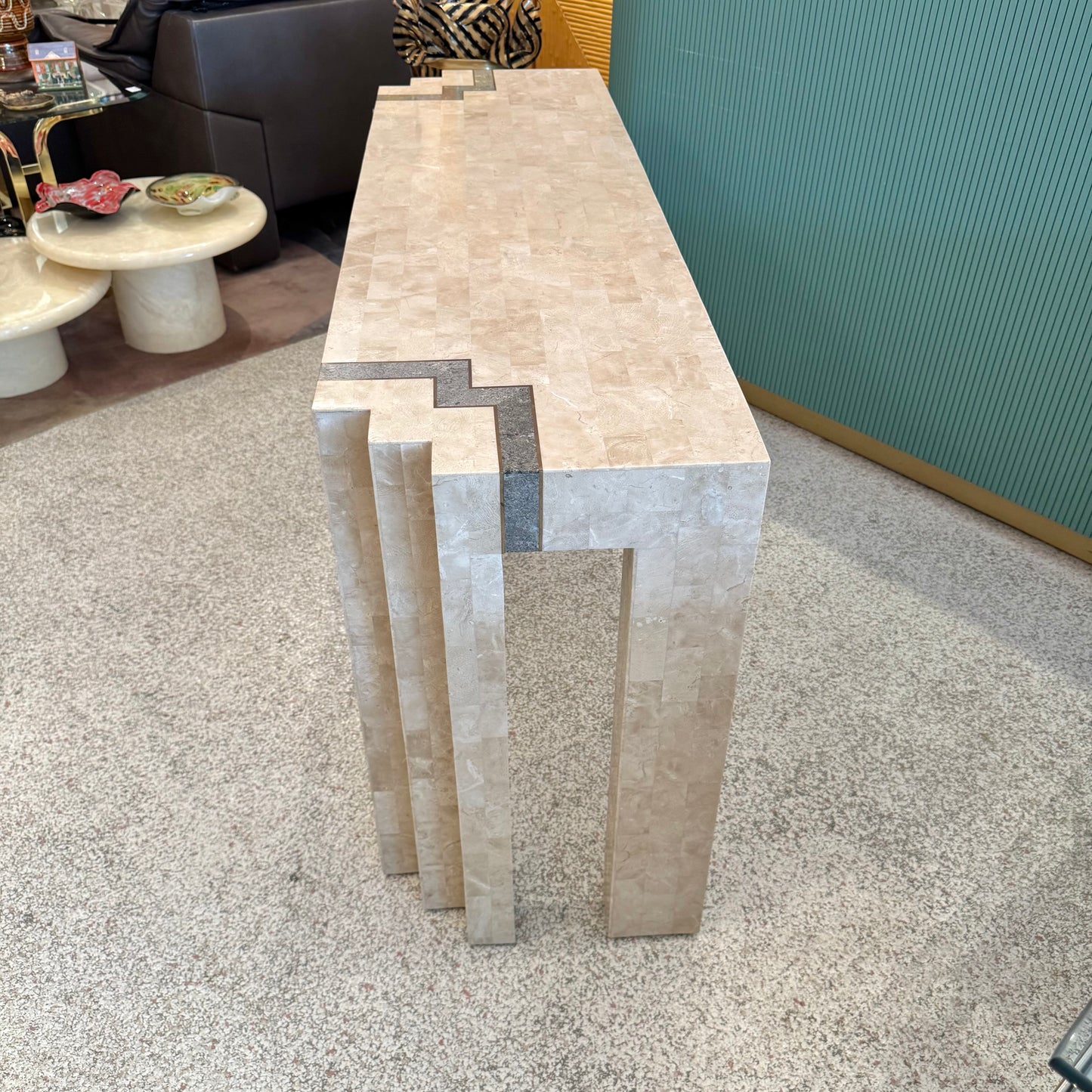 Vintage Maitland Smith Style Tessellated Console Table