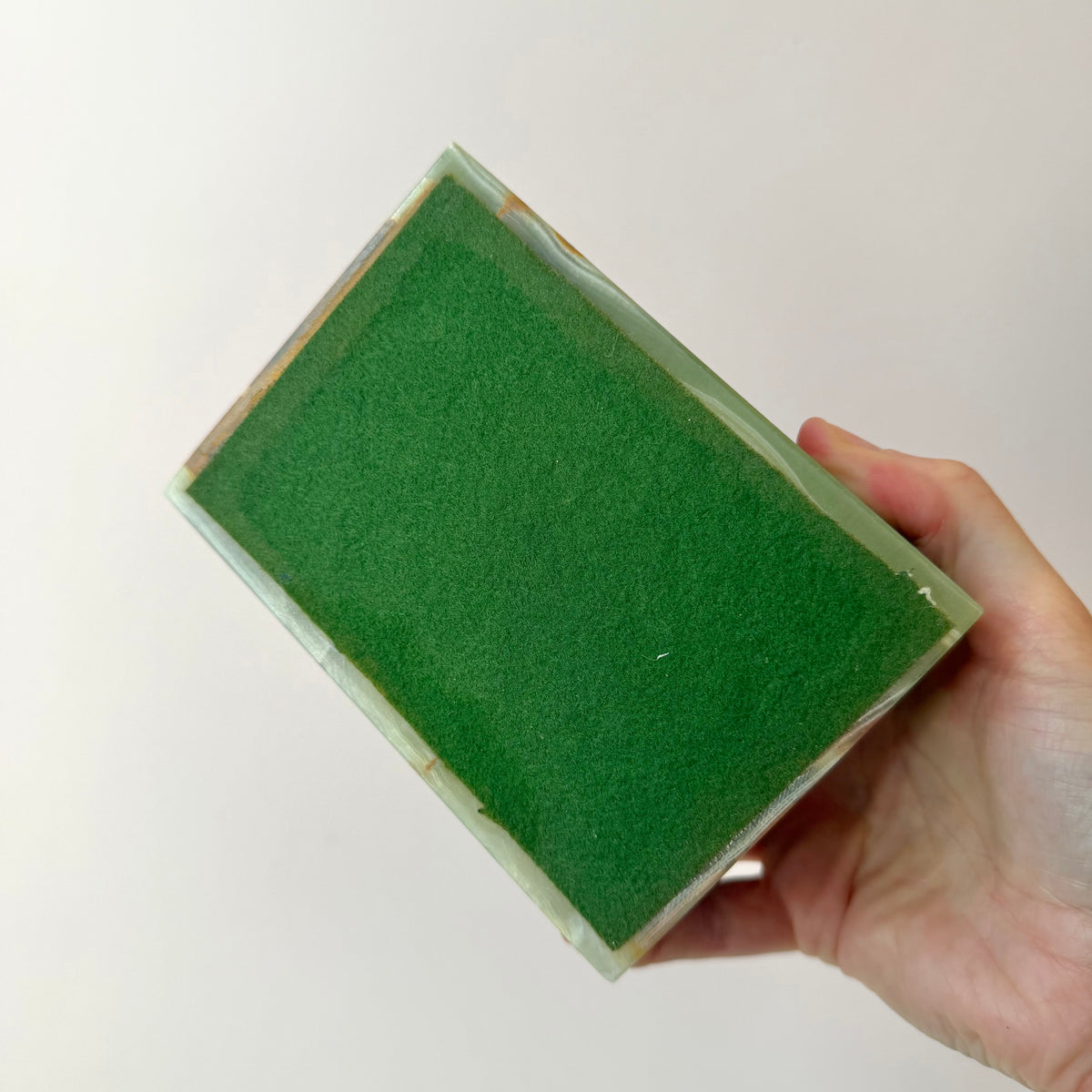 Vintage Green Onyx Hinged Box