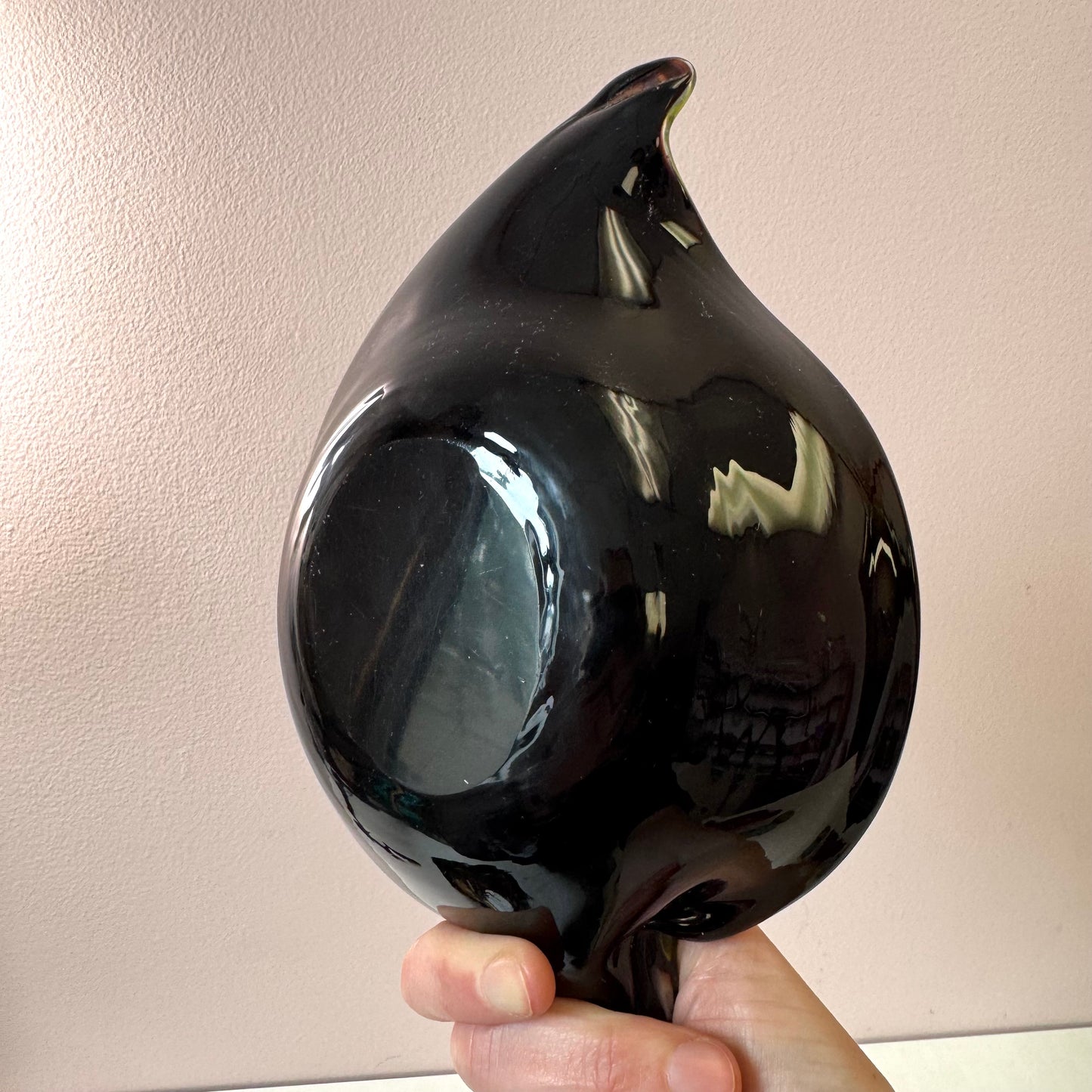 Vintage Black and Silver Leaf Millefiori Murano Glass Bowl
