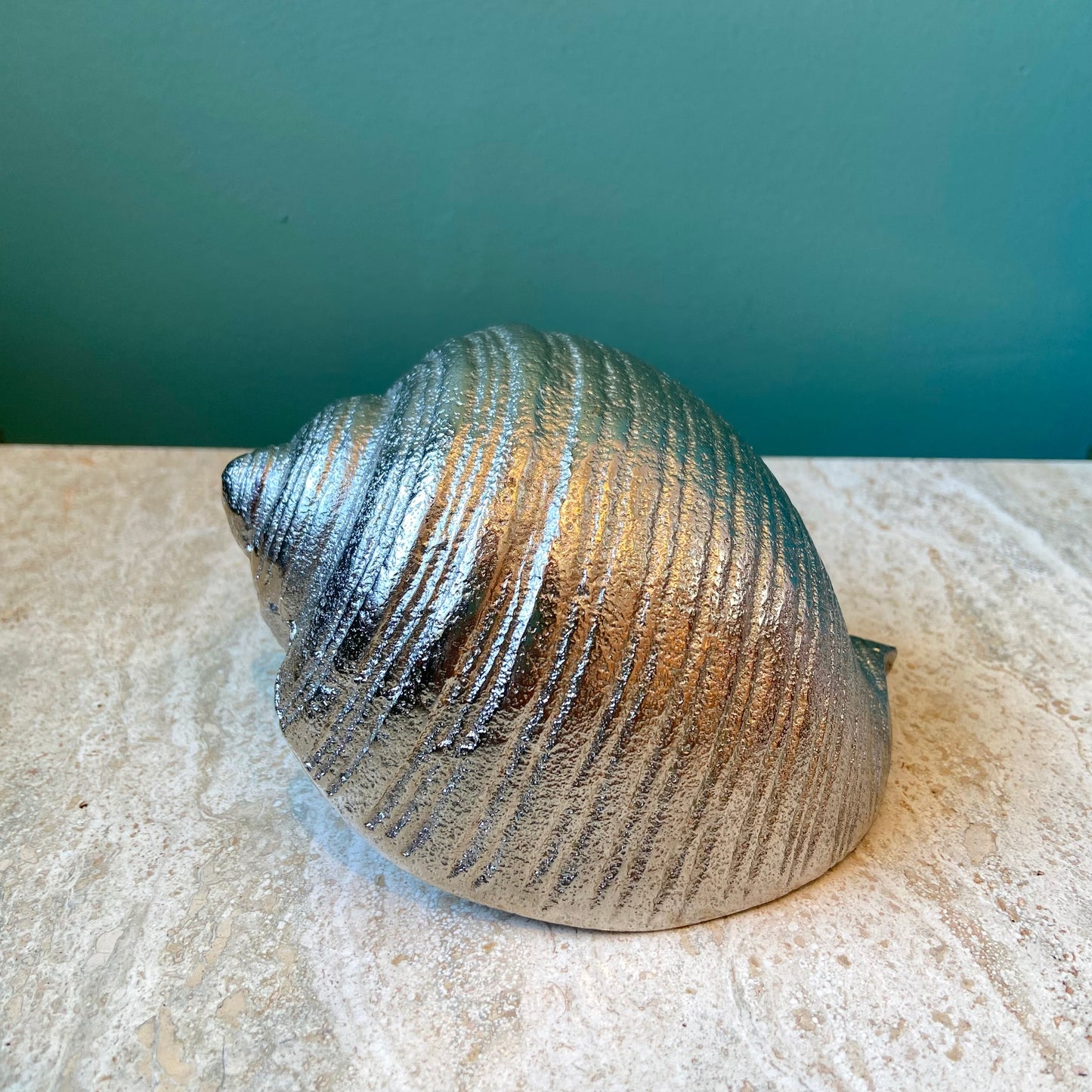 Vintage Cast Metal Seashell Paperweight