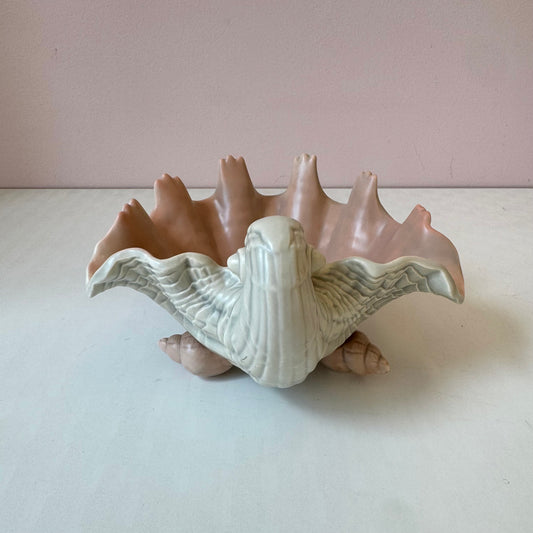 Vintage Fitz and Floyd Ceramic Footed Shell Dish