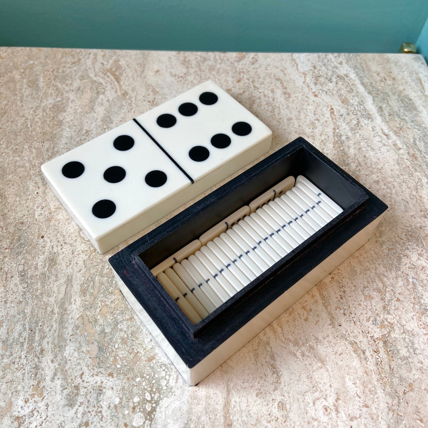 White Small Resin Domino Box