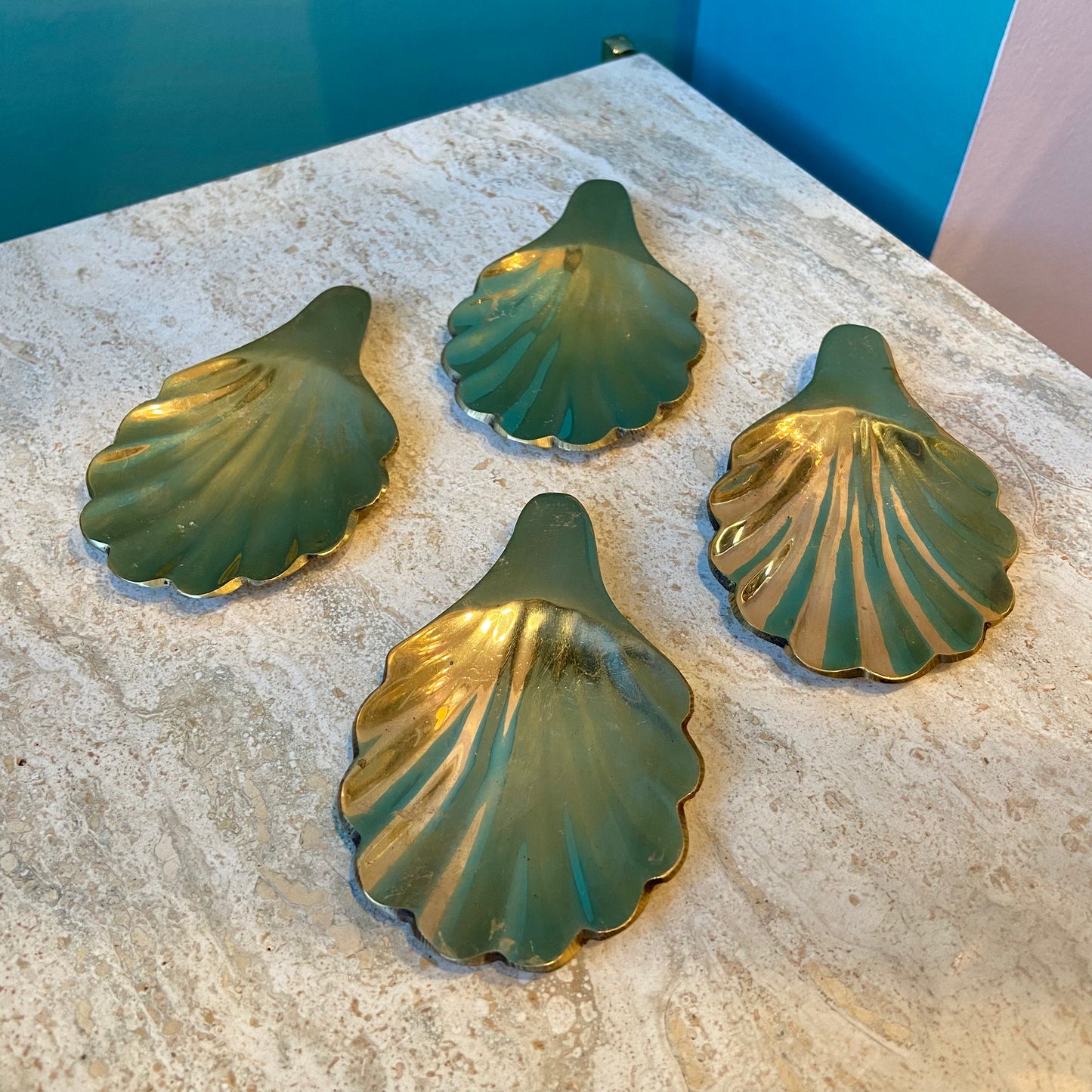 Vintage Brass Shell Ring Dish/item