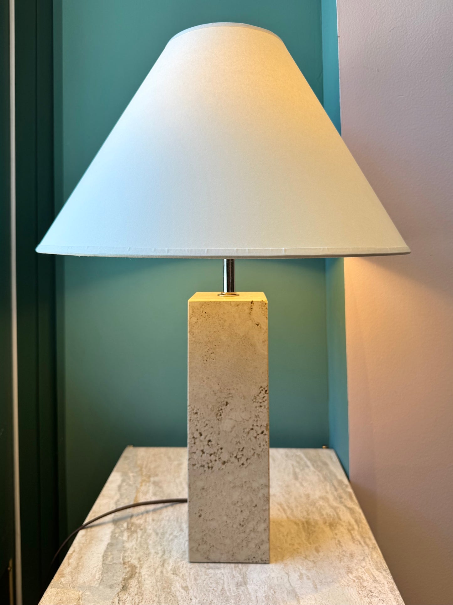 Mid Century Travertine Lamp