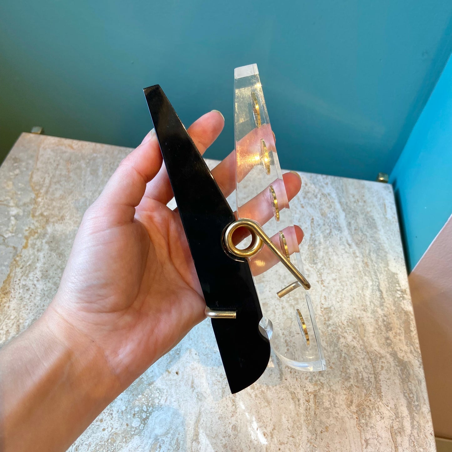 Oversized Vintage Lucite 1972 Penny Clothes Pin