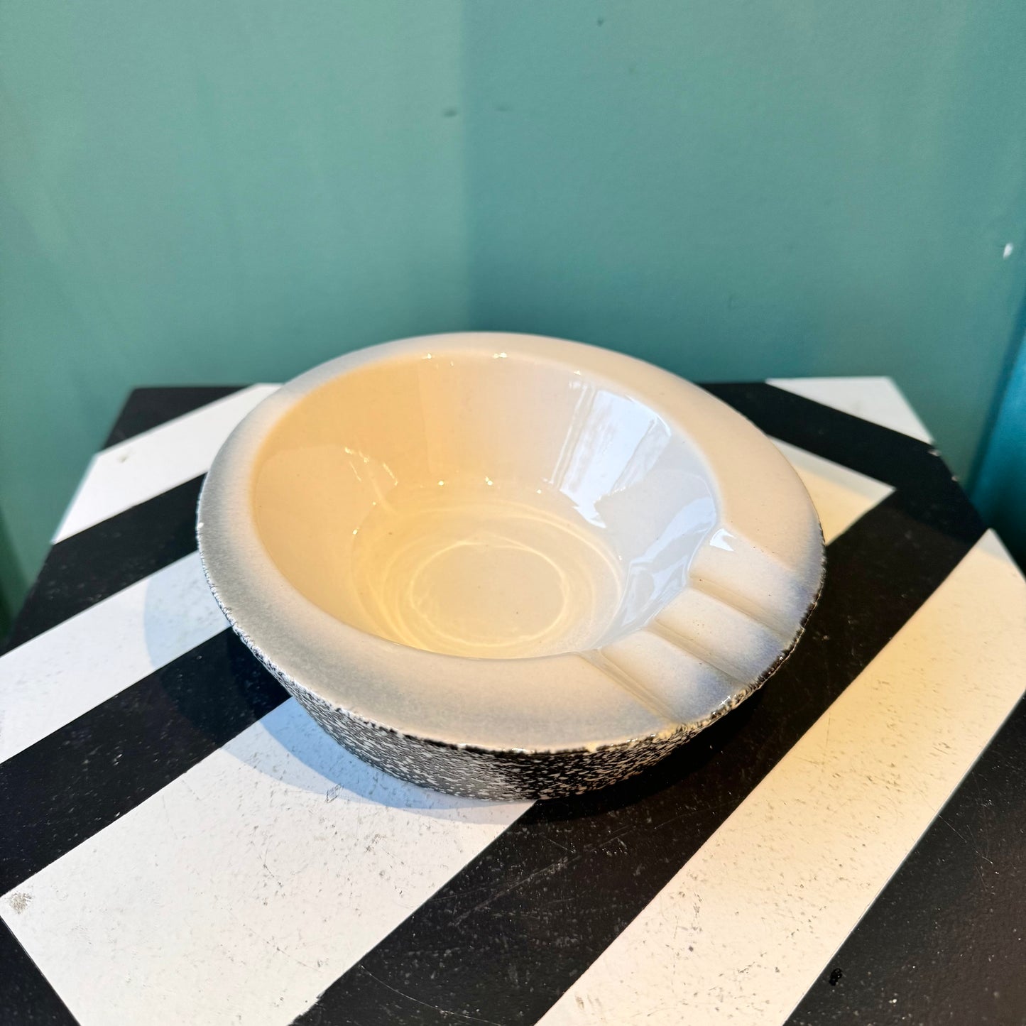 Mid Century Ceramic Speckled Ashtray