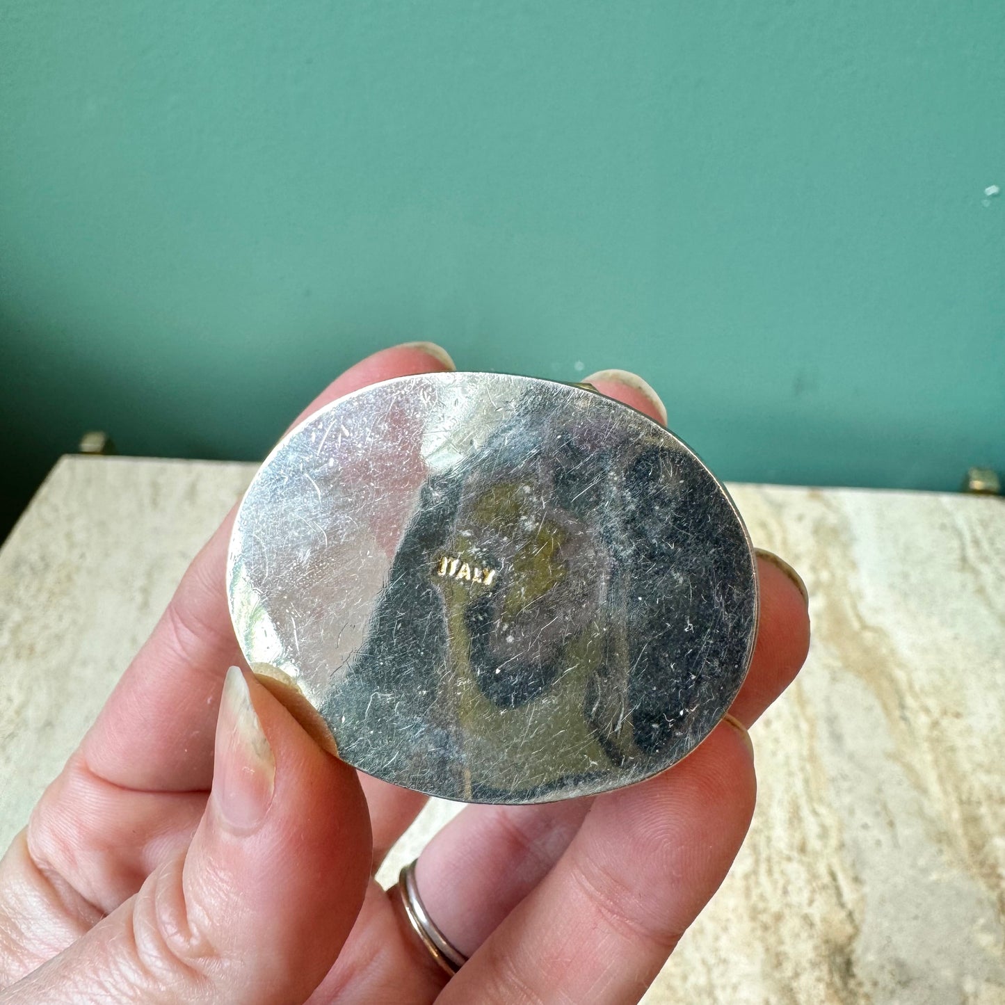 Vintage Italian Micro Mosaic Oval Pill Box