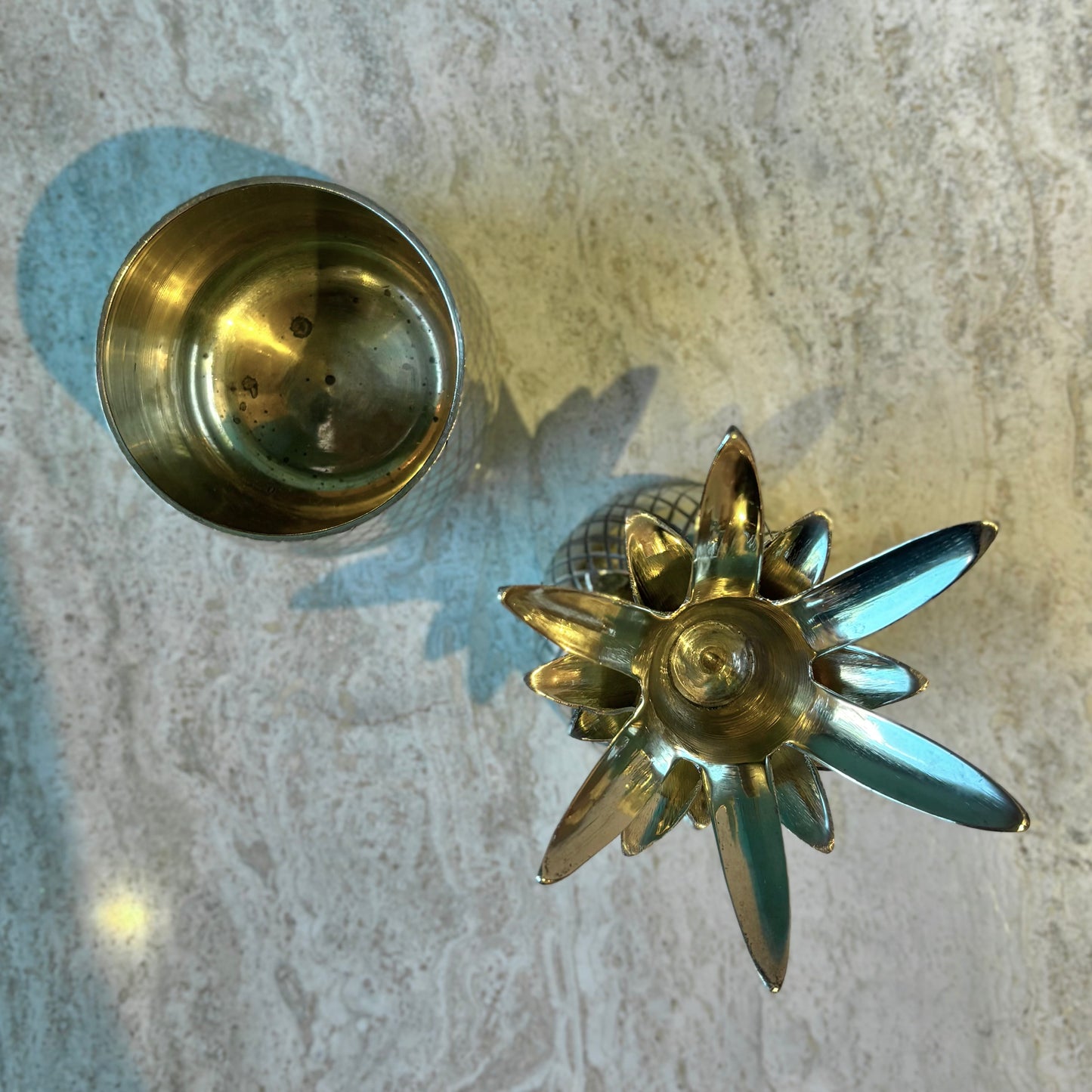 Vintage Brass Pineapple Box 7”