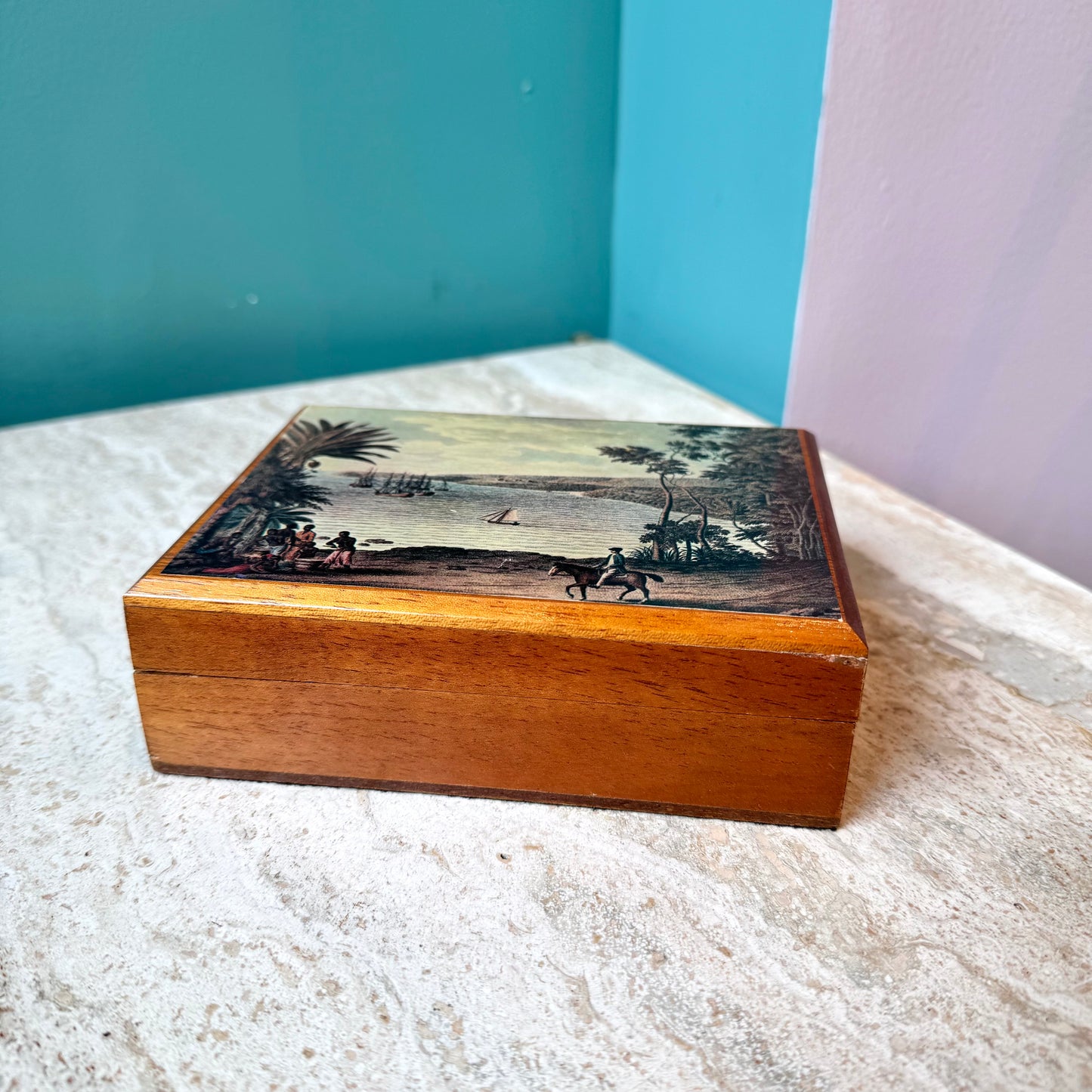 Vintage Annabella Caribbean Wooden Trinket Box