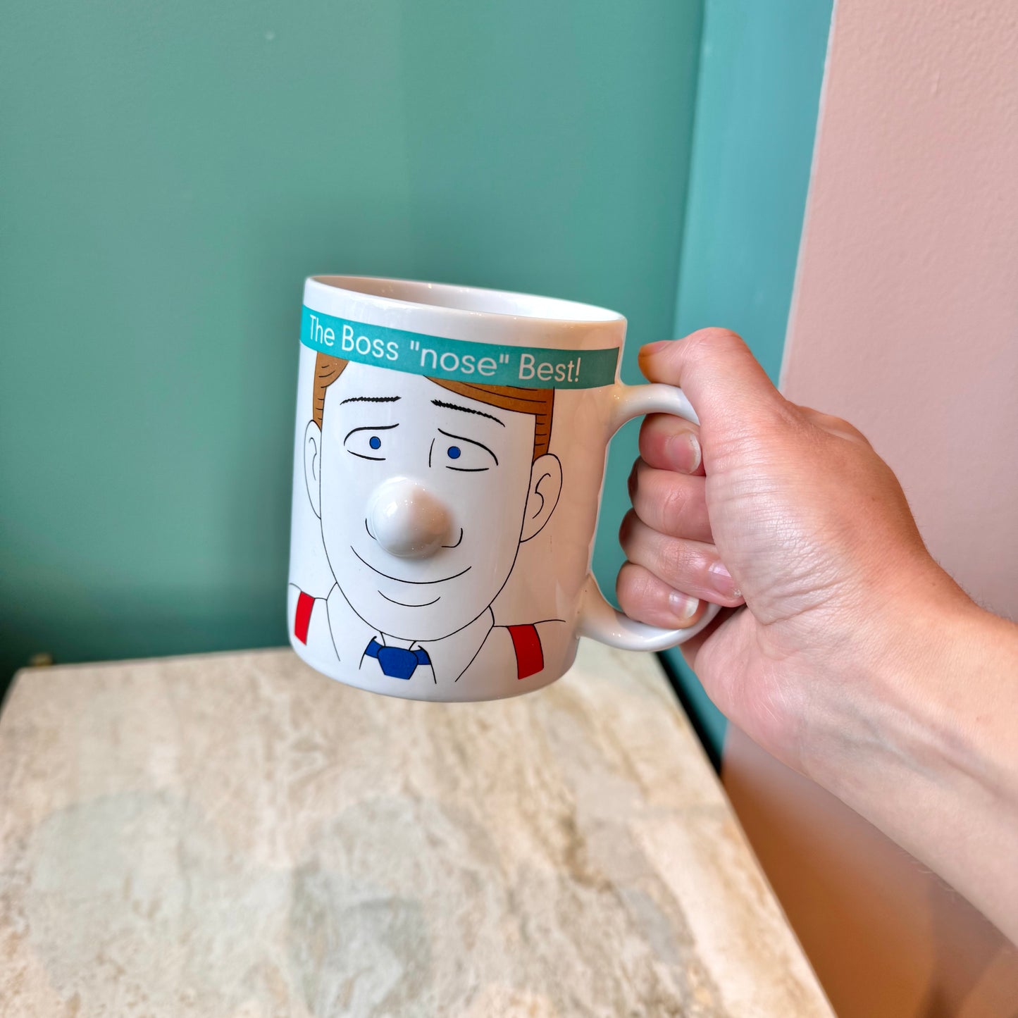 Vintage Ceramic ‘The Boss Nose Best’ Coffee Mug by Ganz