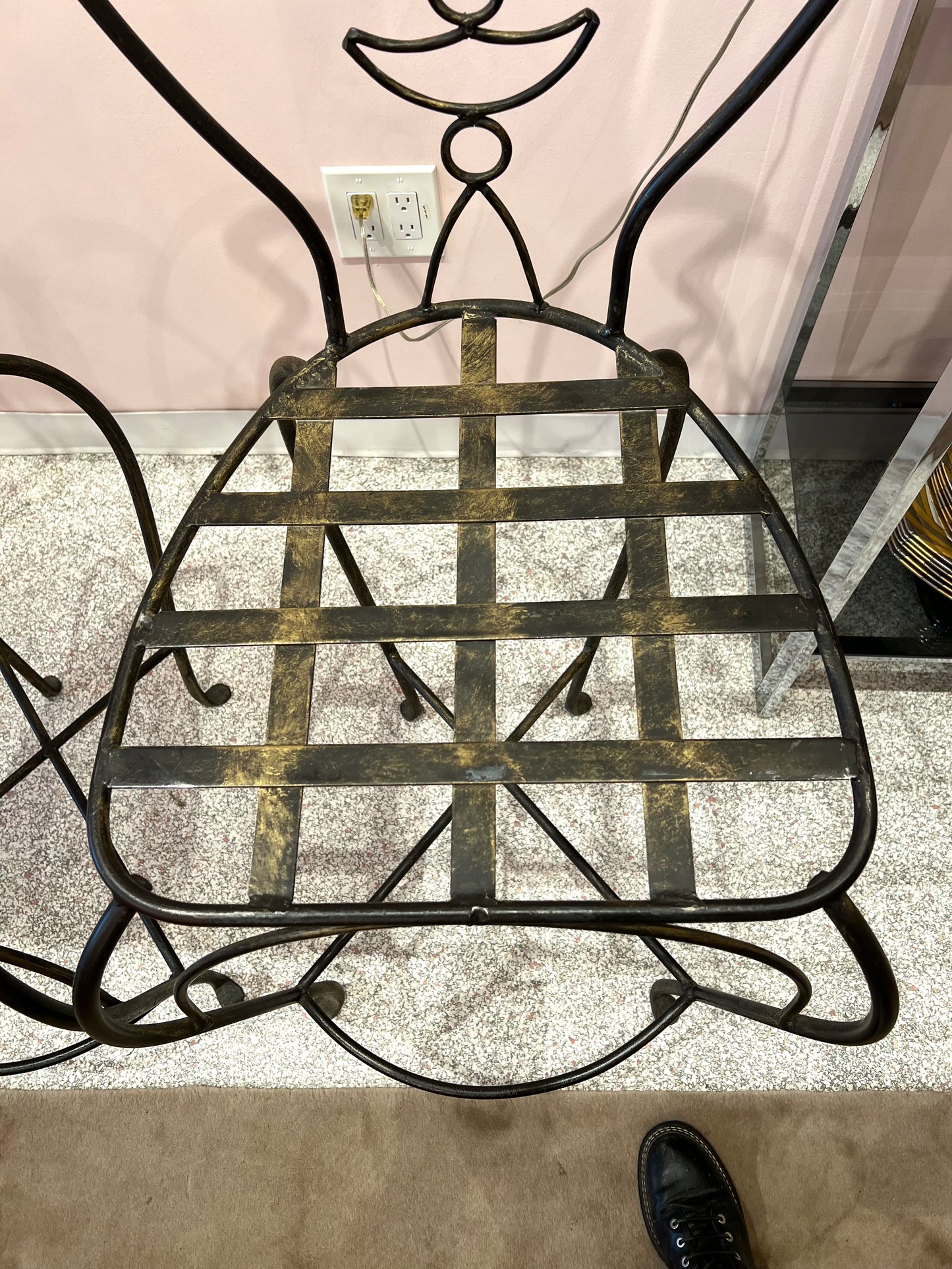 Vintage Set of 3 John Risley Style Figurative Face Bar Chairs