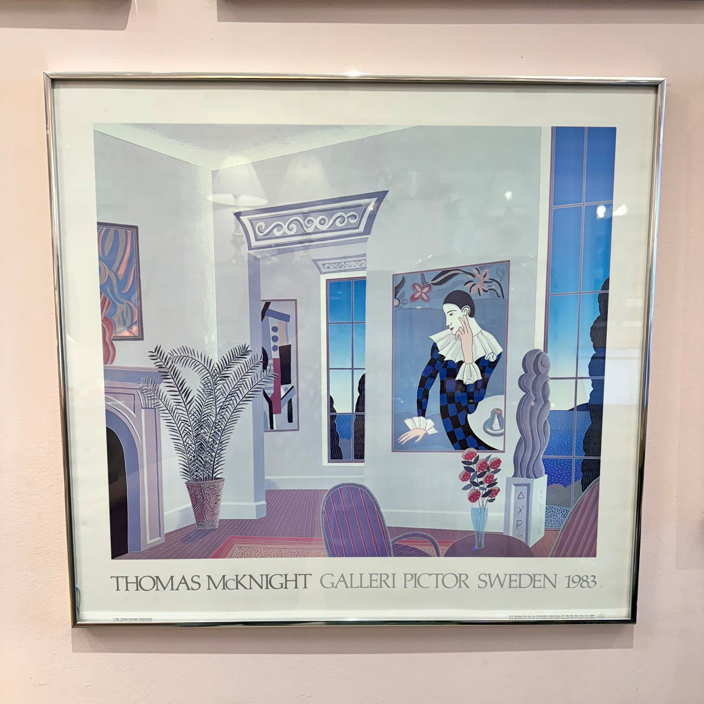 Vintage Framed Thomas McKnight 'Harlequin' Print