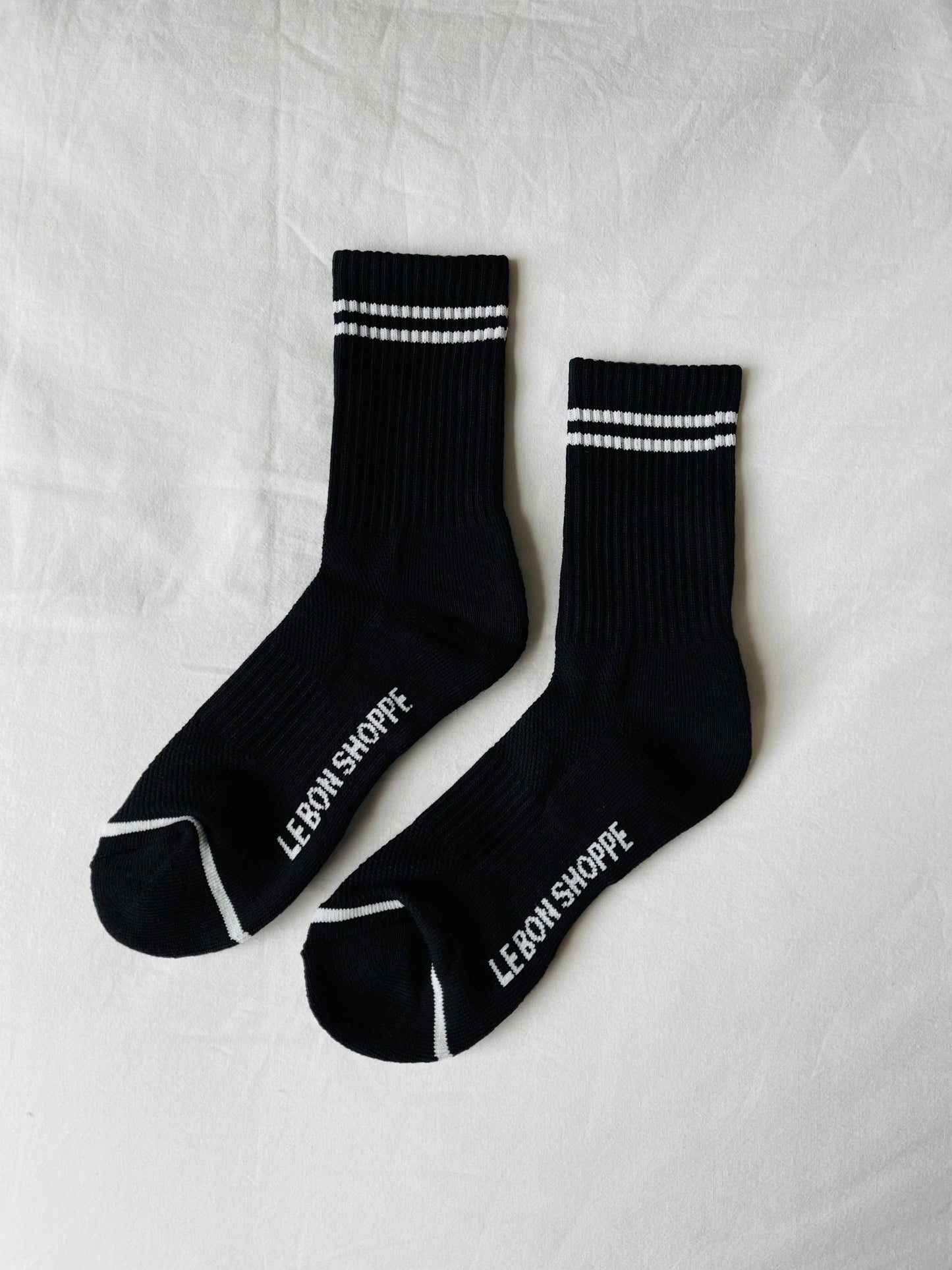 Boyfriend Socks in Black by Le Bon Shoppe