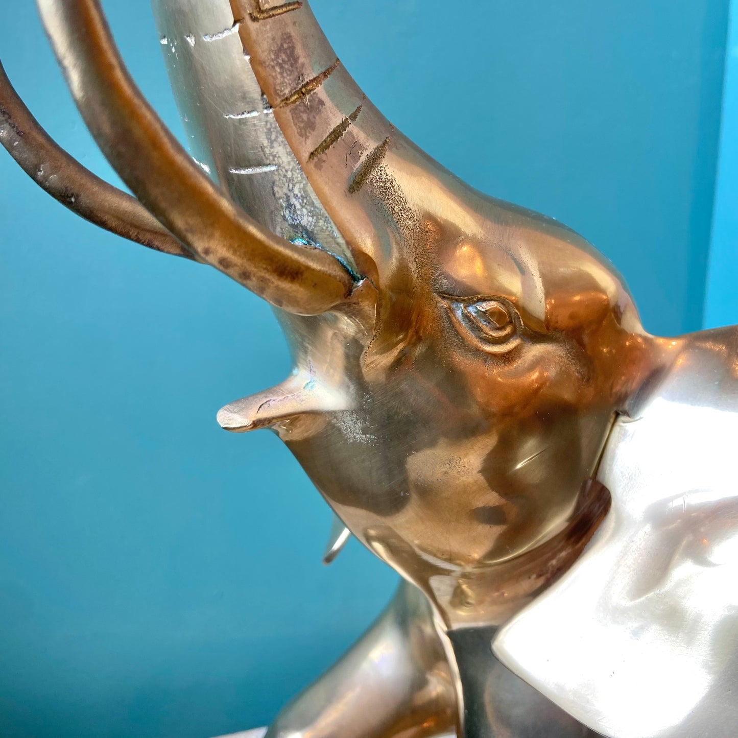 Large Vintage Brass Circus Elephant Statue