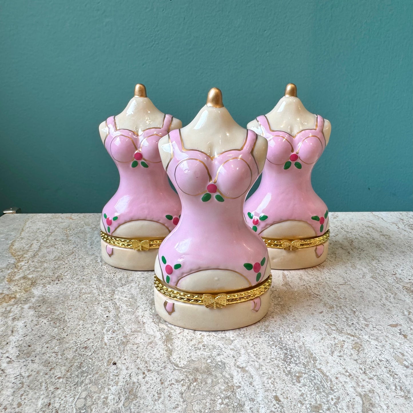 Pink Dress Mannequin Hand Painted Trinket Box