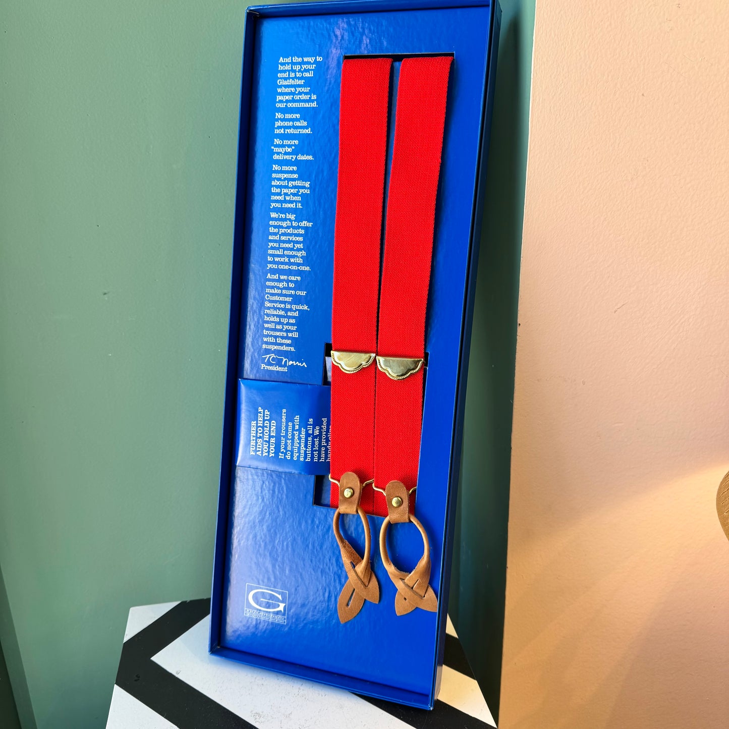 Vintage Advertising ‘We’re Holding Up Our End’ Suspenders Prototype