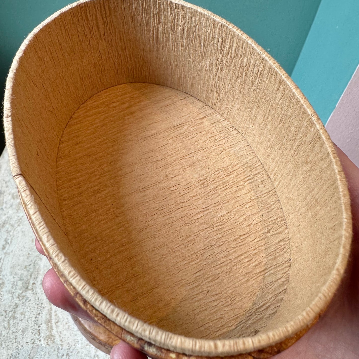 Vintage Oval Faux Leather Box