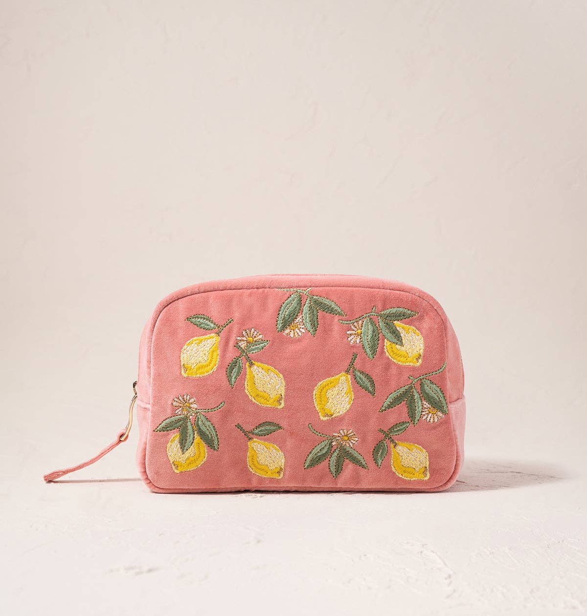 Pink Velvet Lemon Blossom Makeup Bag by Elizabeth Scarlett