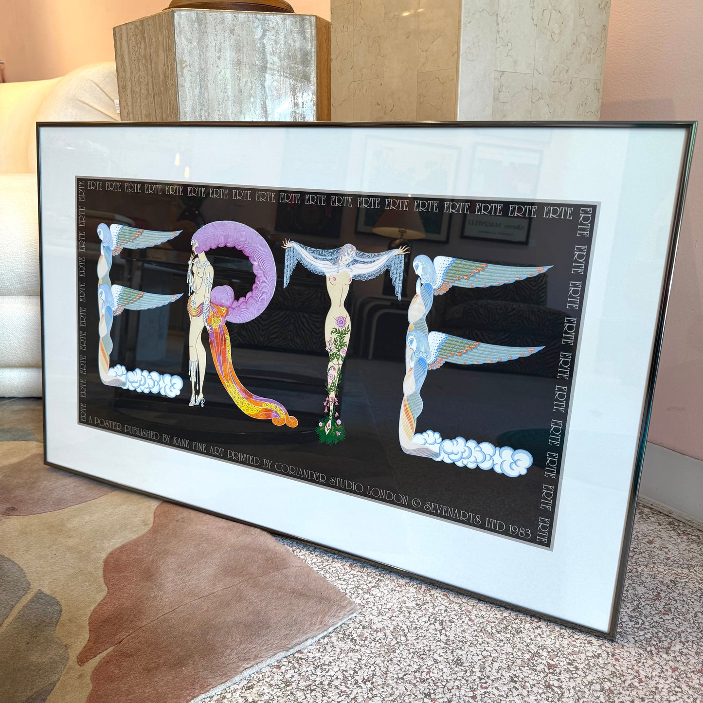 Vintage 1983 Framed Art Deco Style ERTE Poster