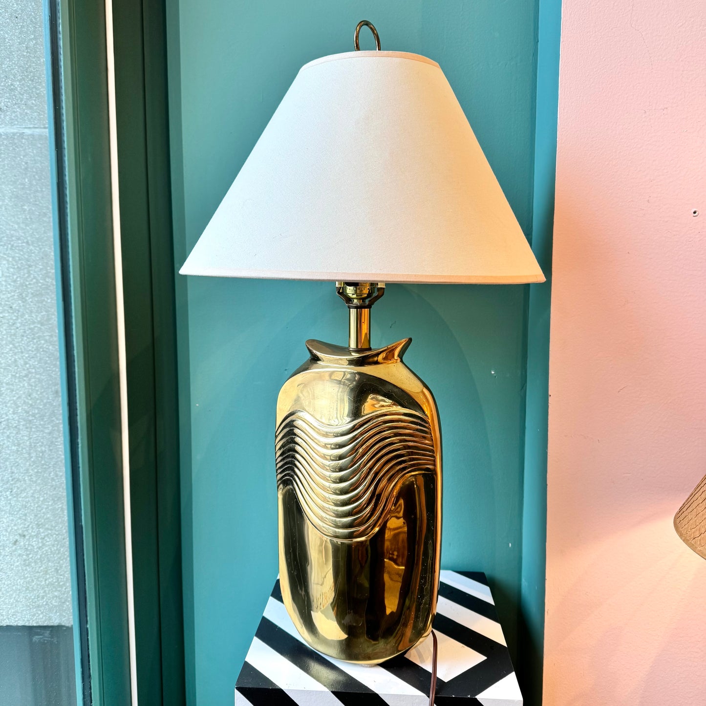 Vintage Brass Deco Style Table Lamp