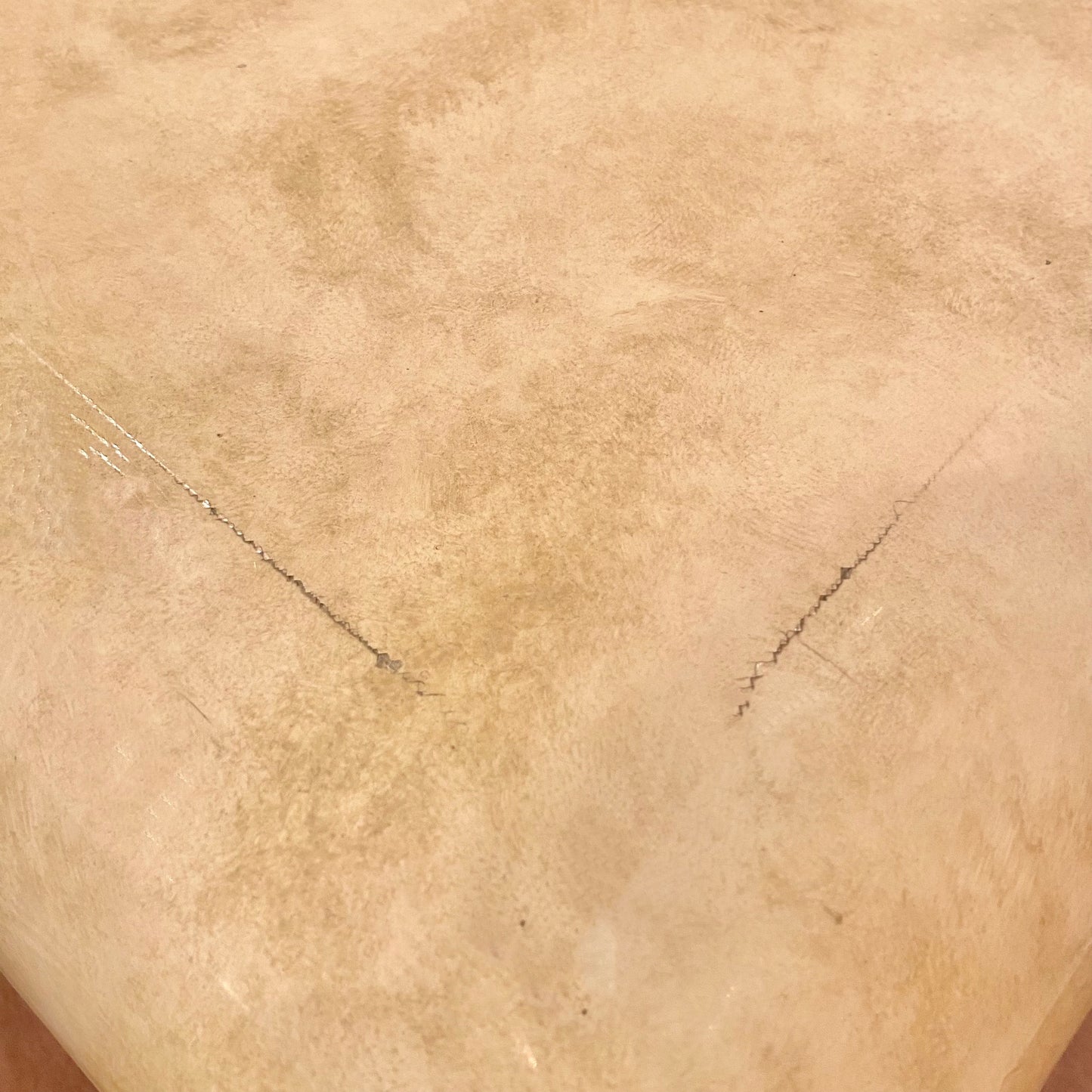 Vintage Faux Goatskin Lacquer Wavy Leg Coffee Table