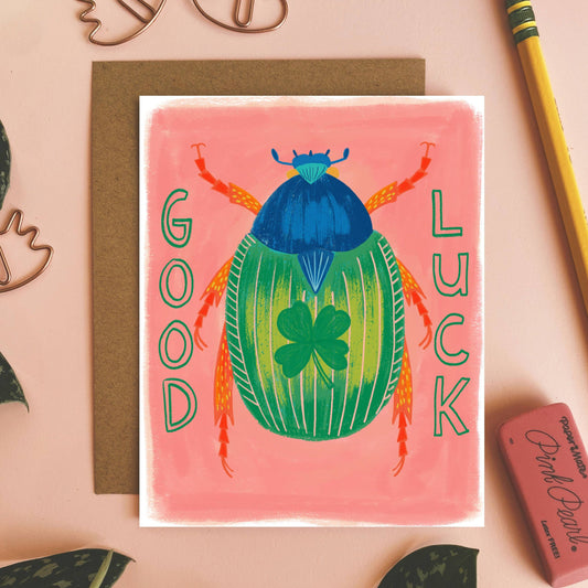 Good Luck Beetle - Greeting Card