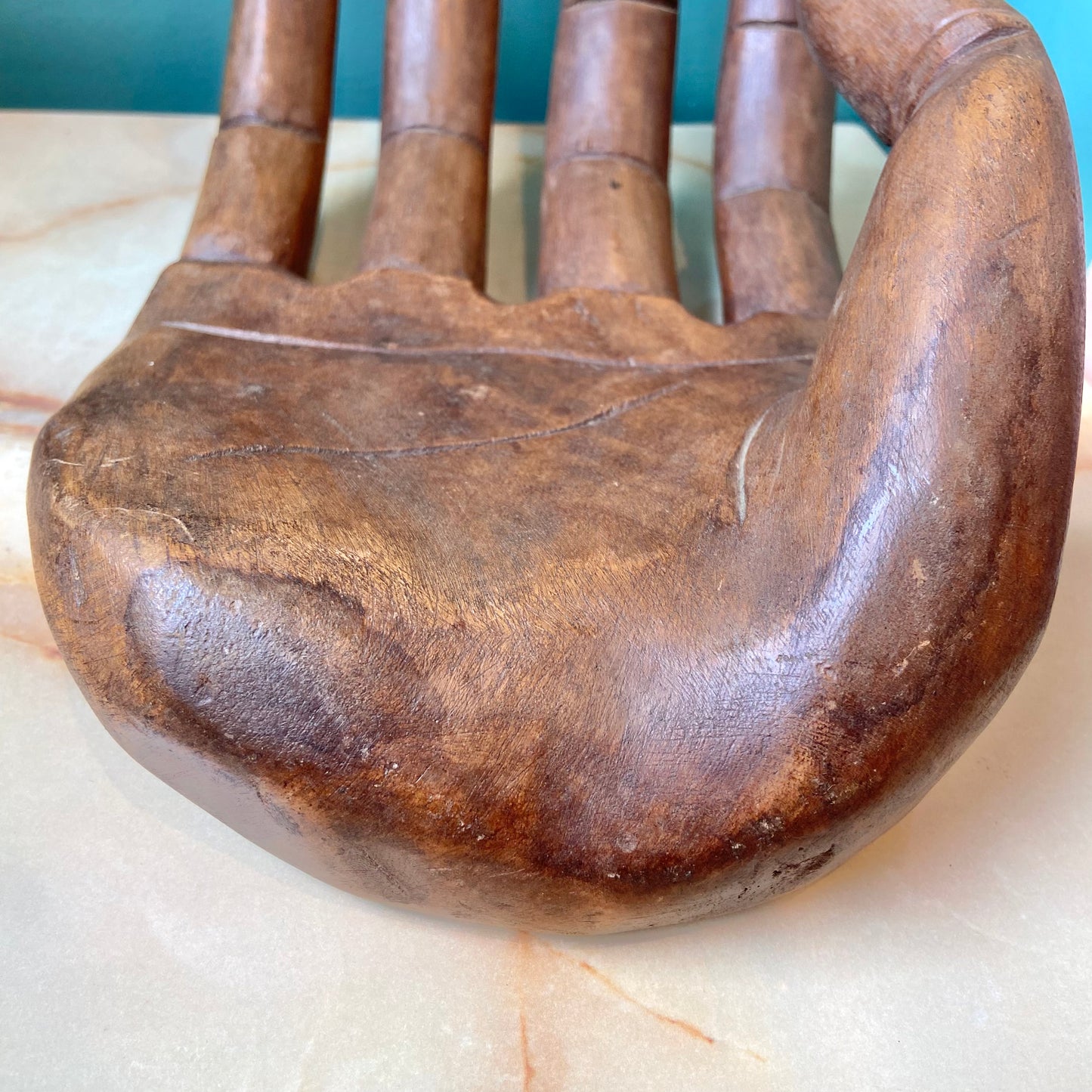 XL Vintage Wooden Hand Sculpture