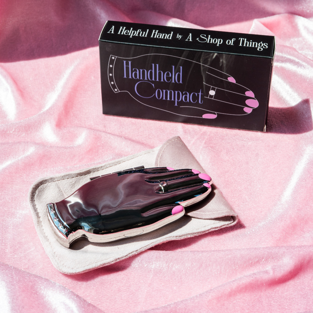 Silver Handheld Compact Hand Mirror