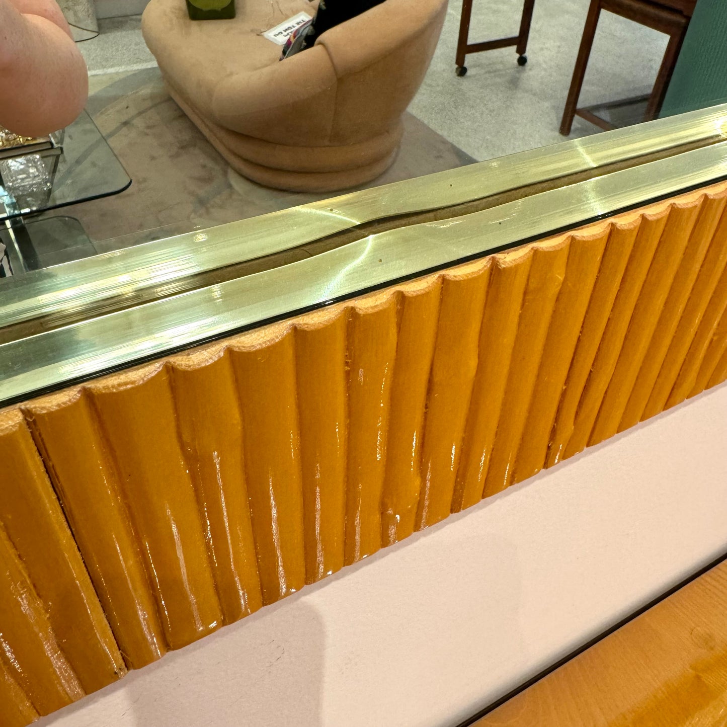 Vintage Karl Springer Style Bamboo Mirror