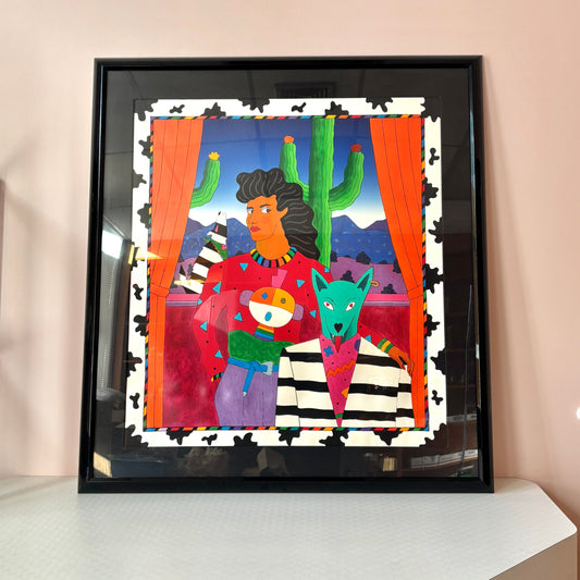 Vintage Large Framed Limited Edition Signed and Numbered Serigraph by Tavlos