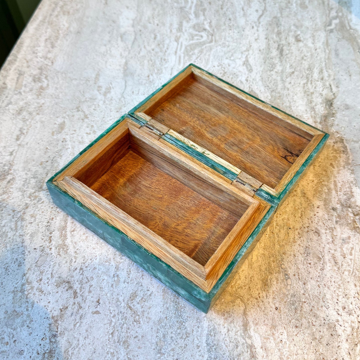 Vintage Maitland Smith Style Tessellated Malachite Box