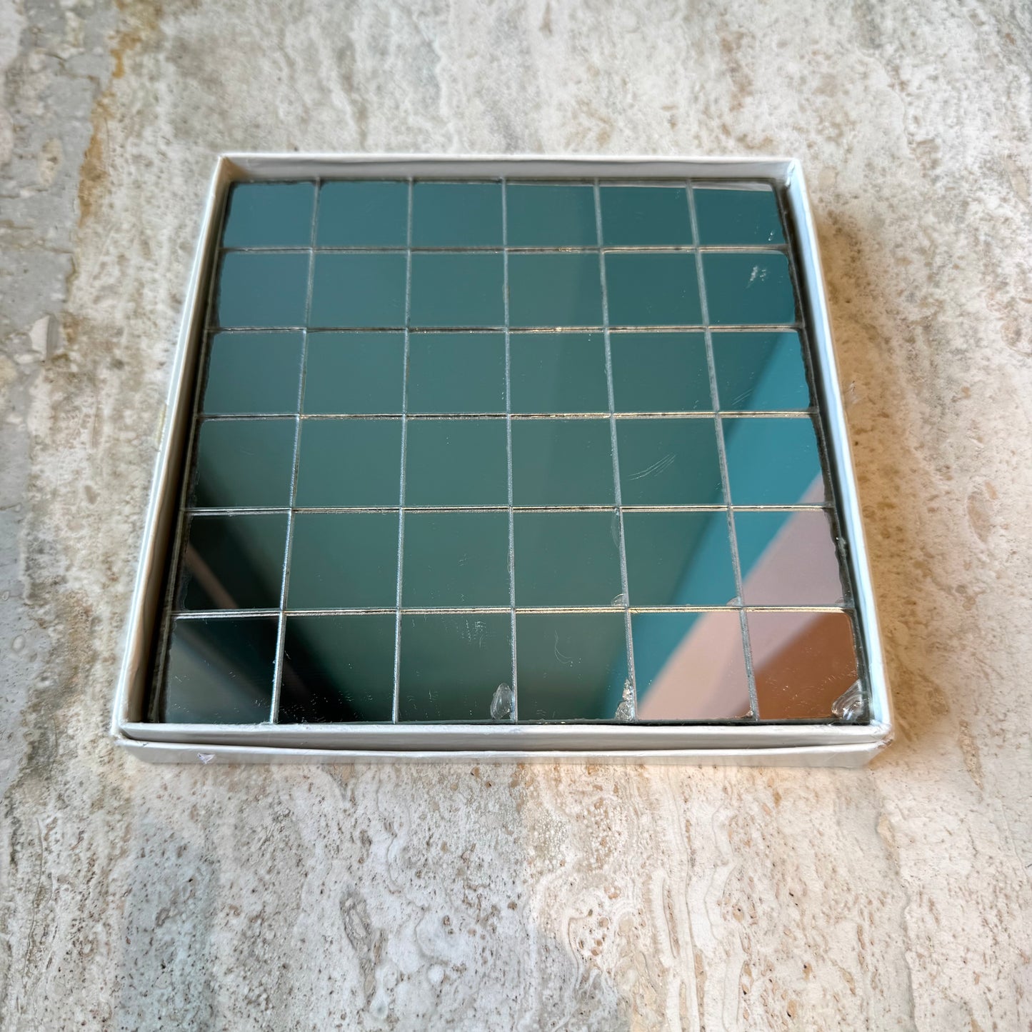 Set of 6 Vintage Mirrored Mini Placemats