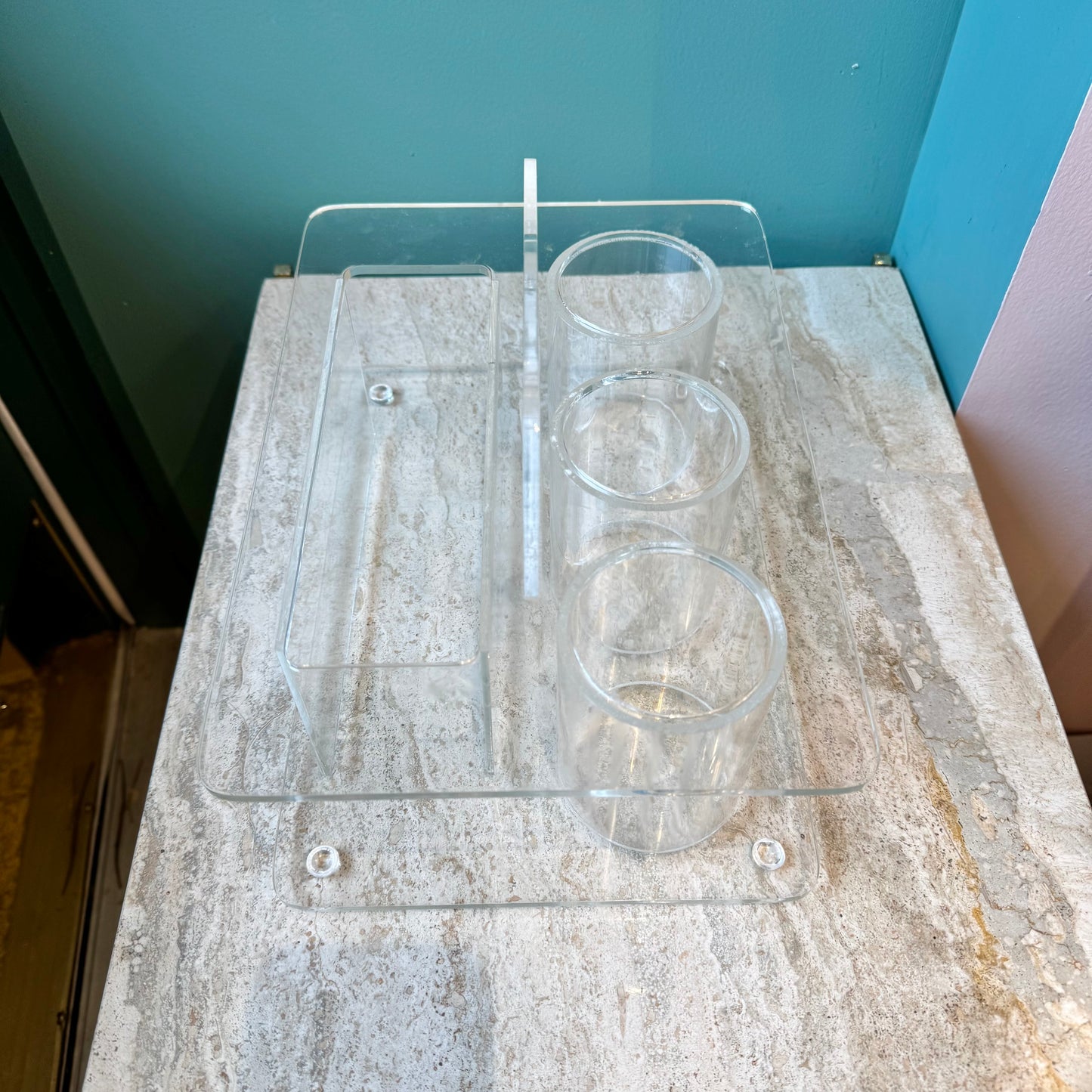 Vintage Lucite Utensil Caddy