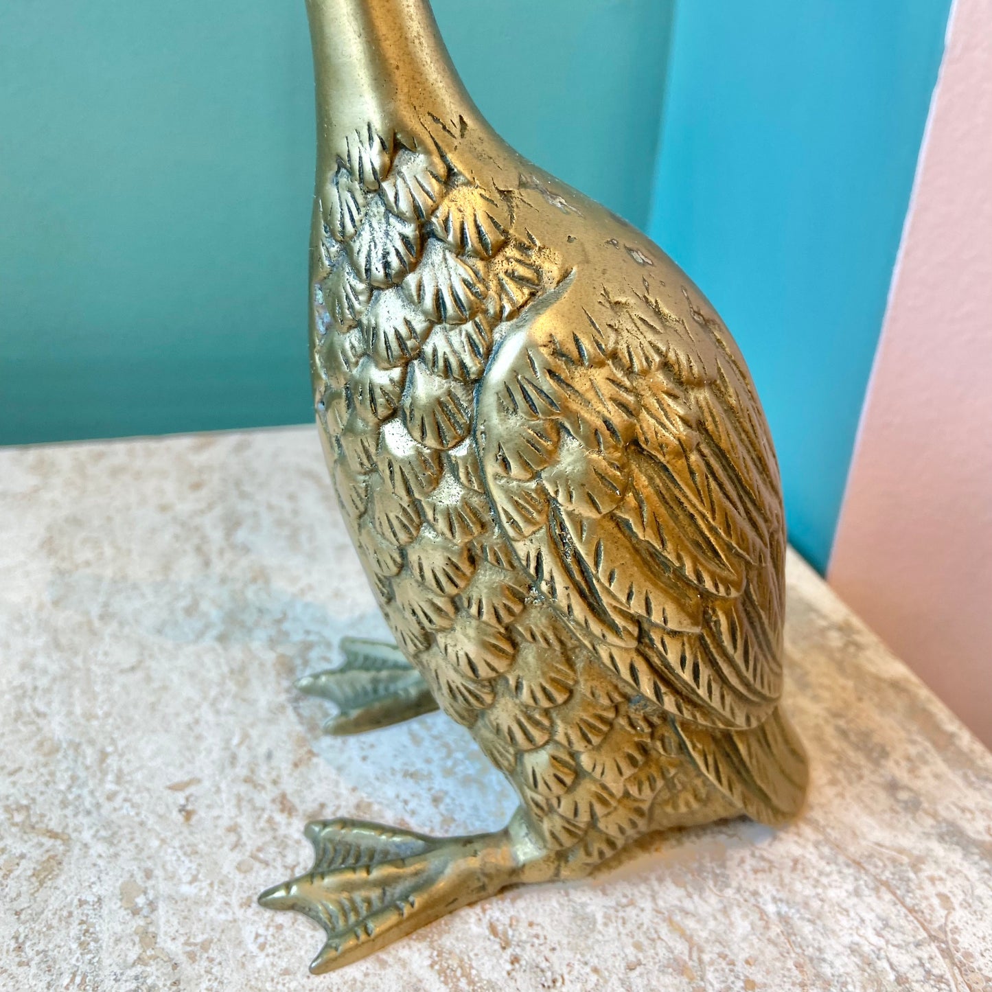 Vintage Brass Duck Figurine