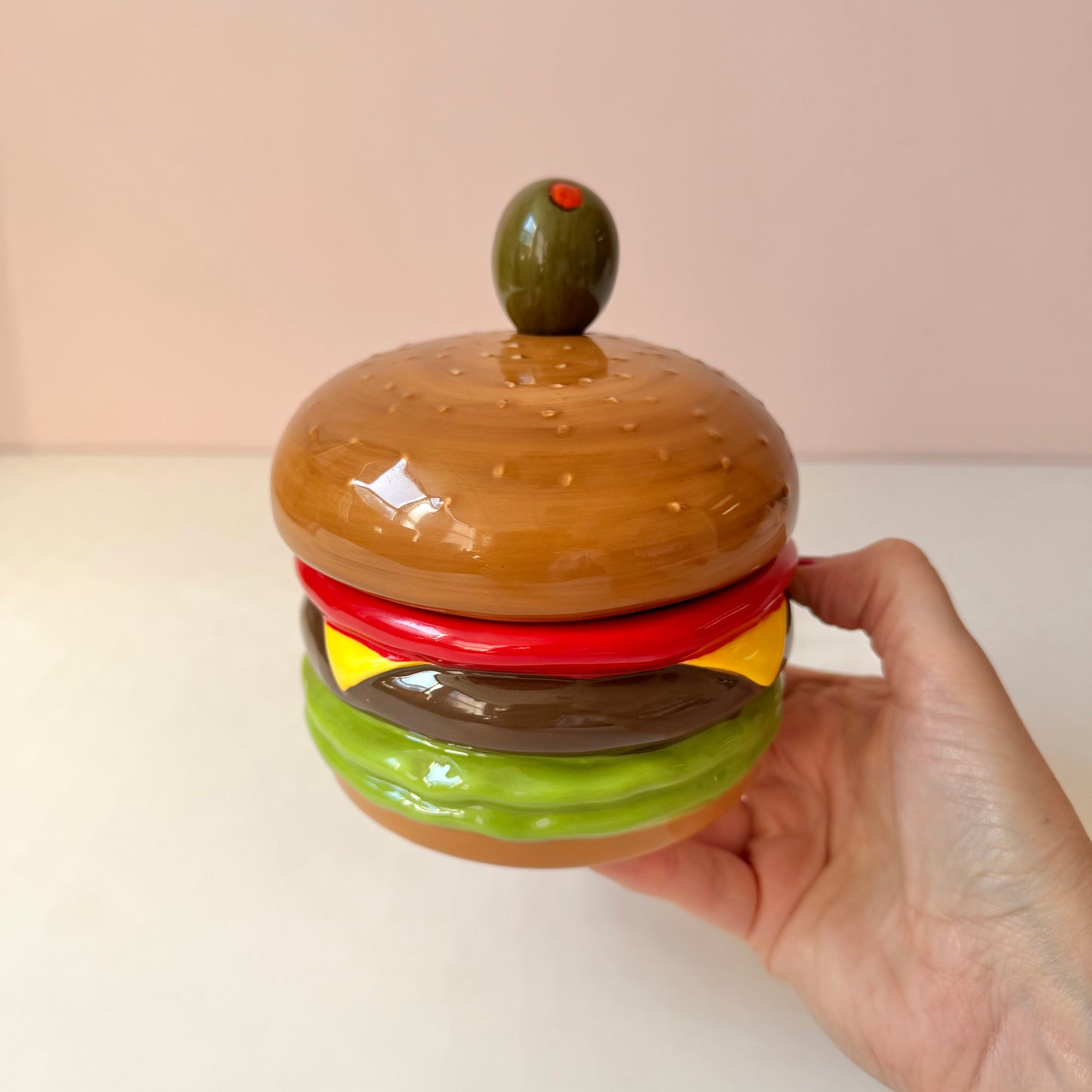 Vintage Cheese Burger Dip Bowl with Spreader