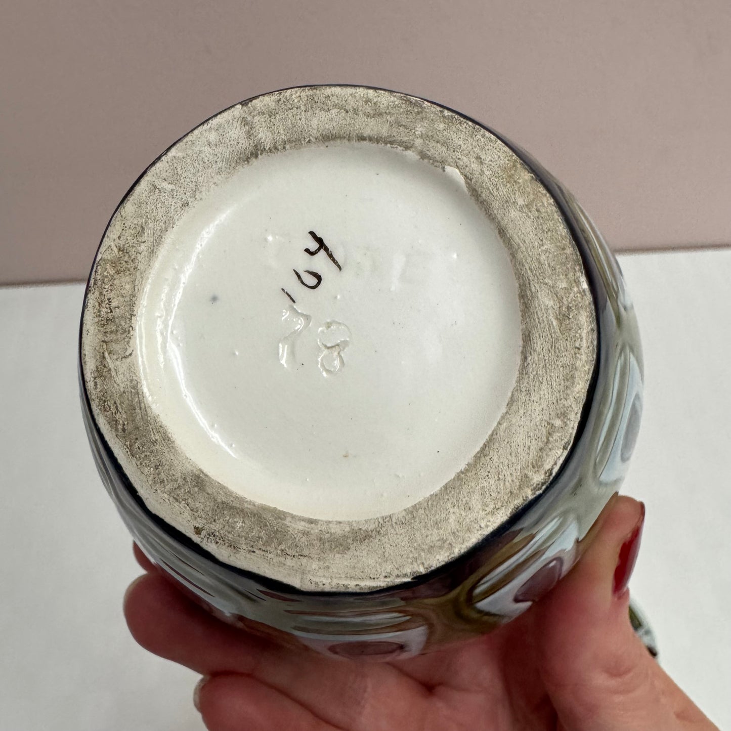 Antique Majolica Pipe Lidded Box