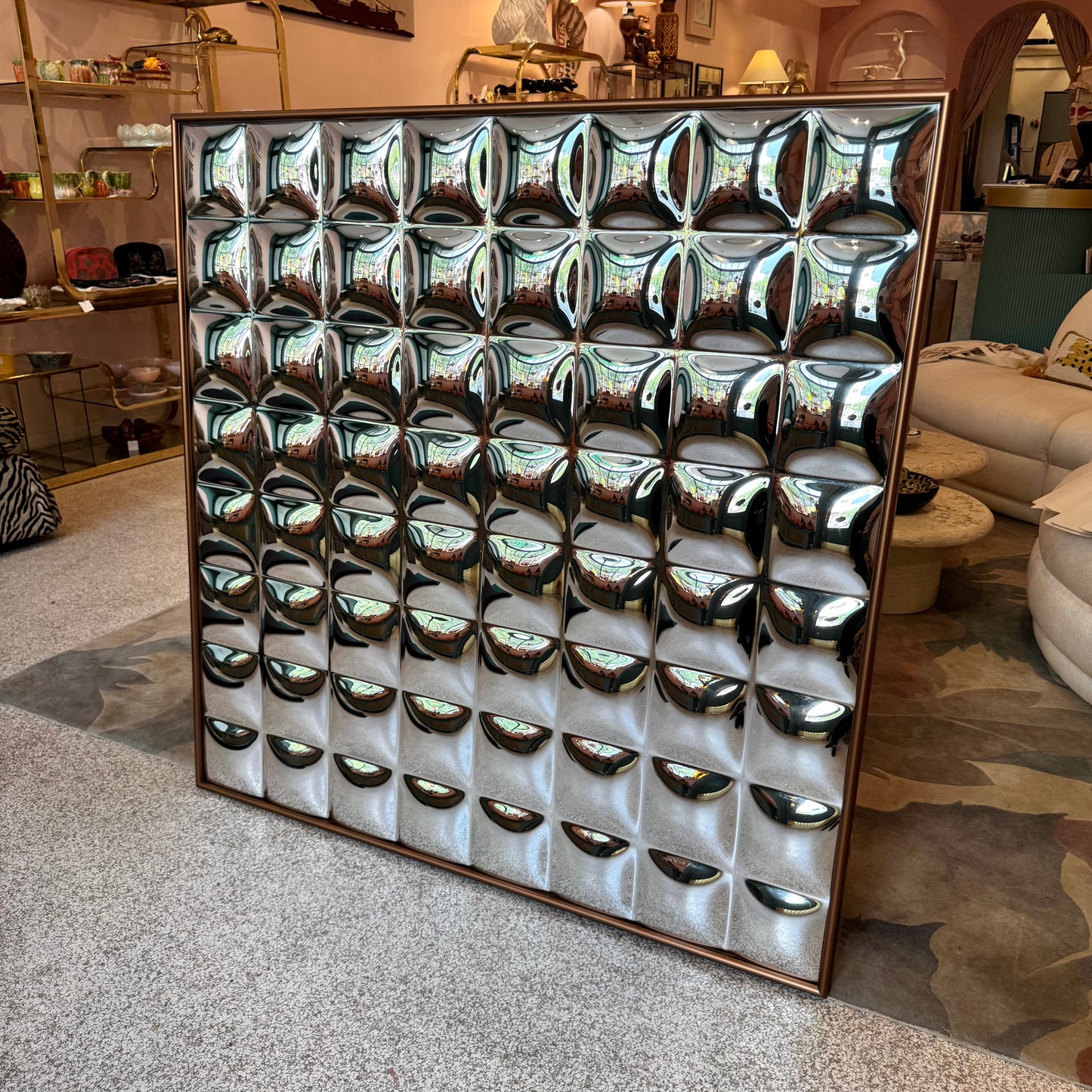 Vintage Turner Space Age Chrome Bubble Mirror