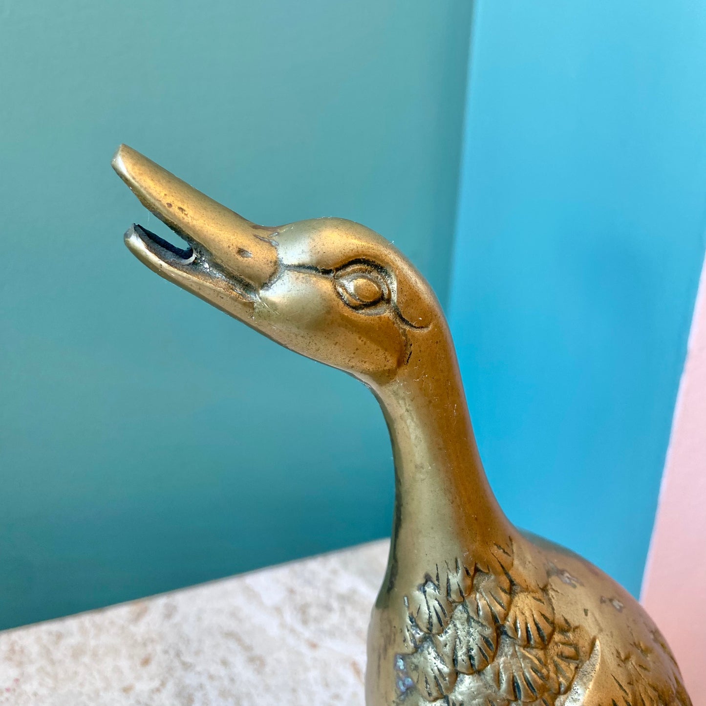 Vintage Brass Duck Figurine