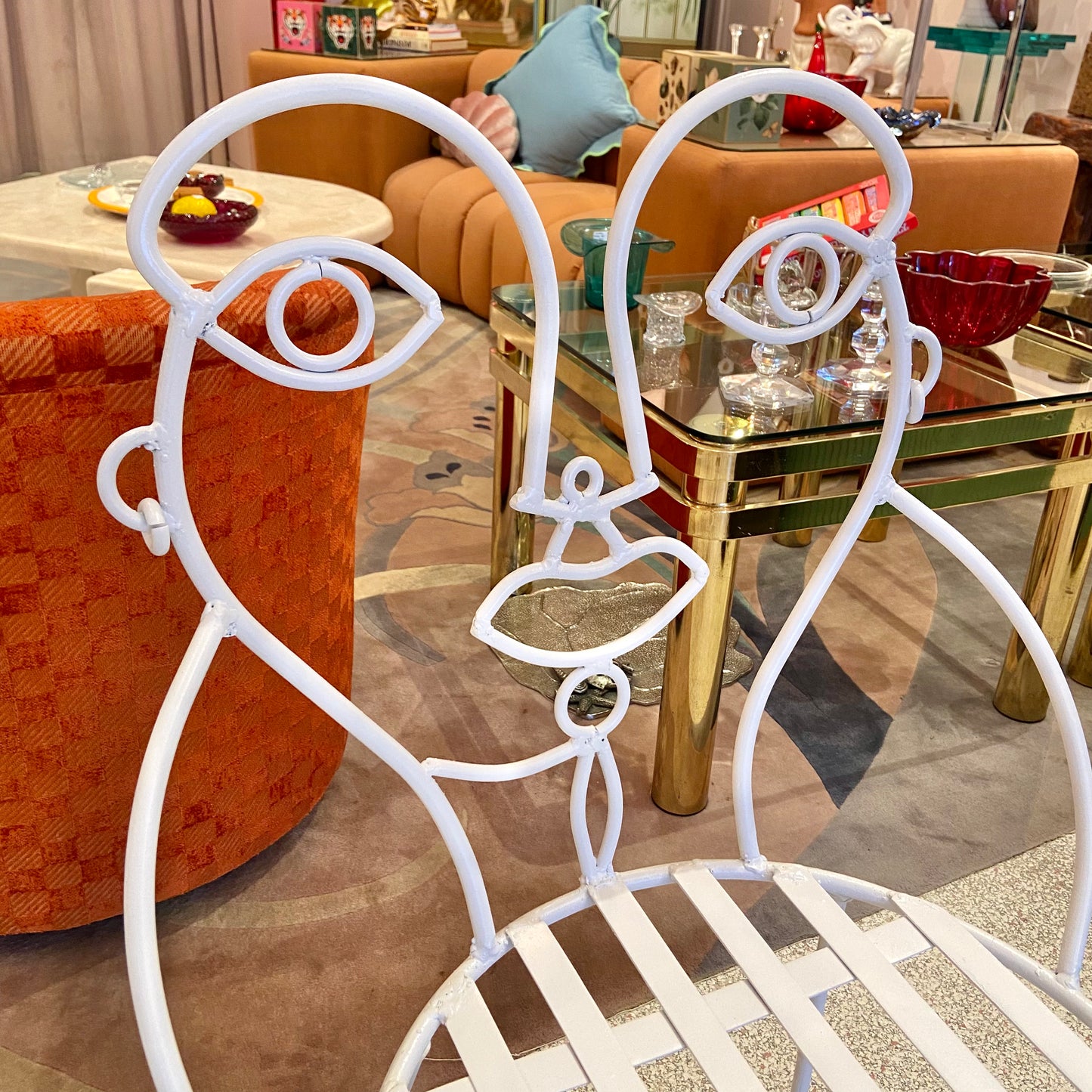 Pair of White John Risley Style Face Chairs