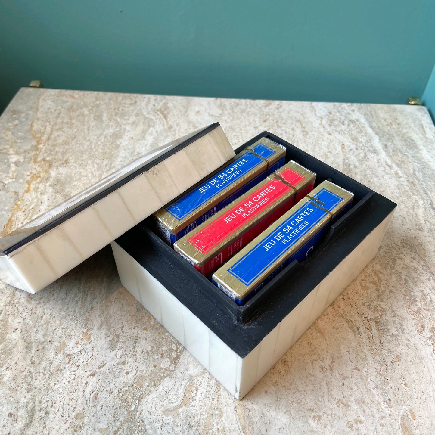 White Ace Box with 3 Decks of Cards