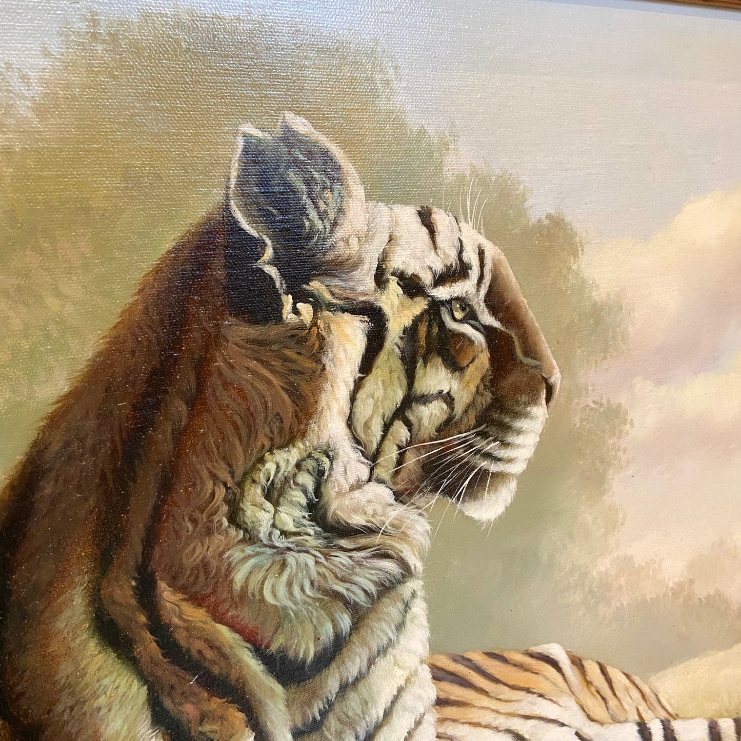 Framed Vintage Bengal Tiger Artwork