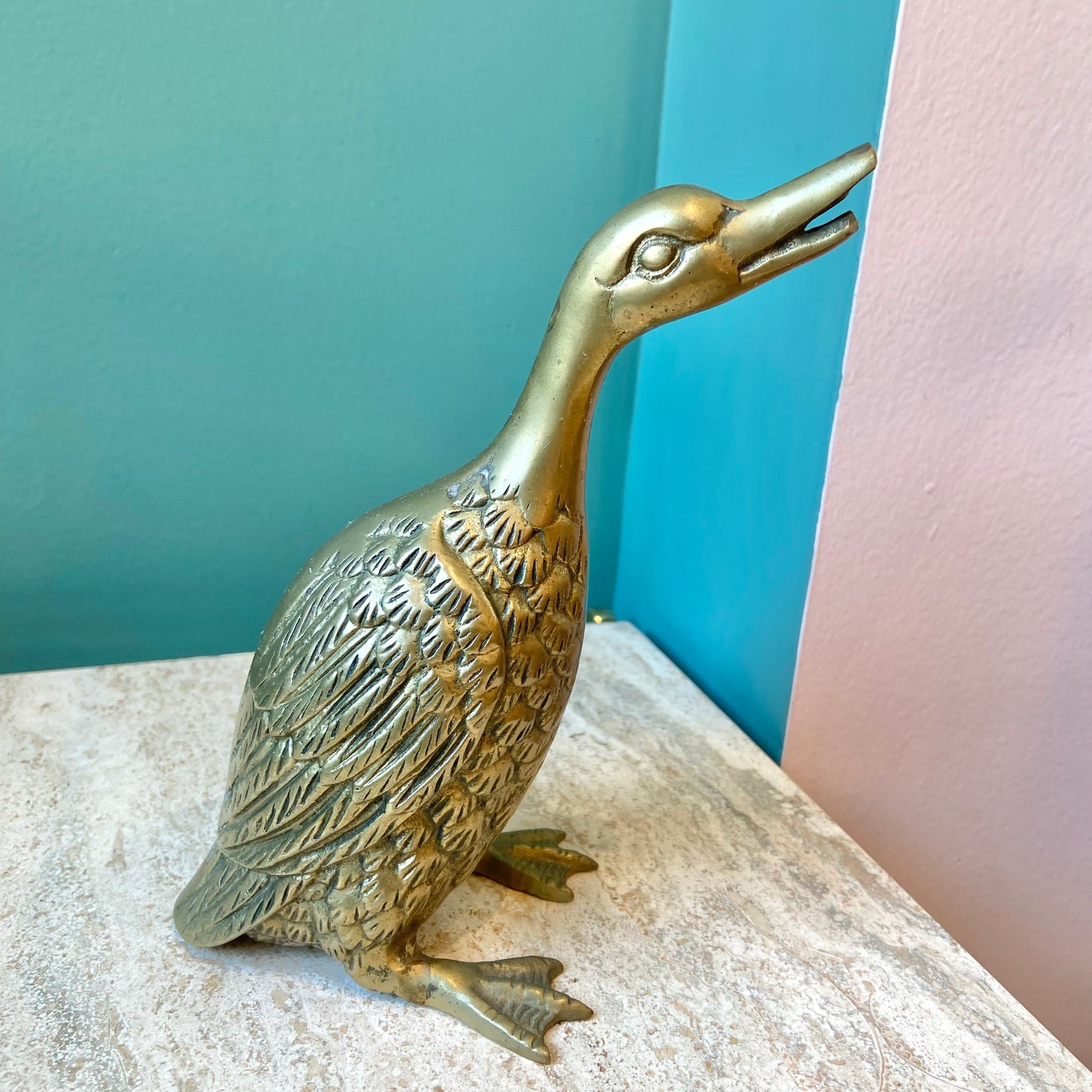 Vintage Brass Duck Figurine