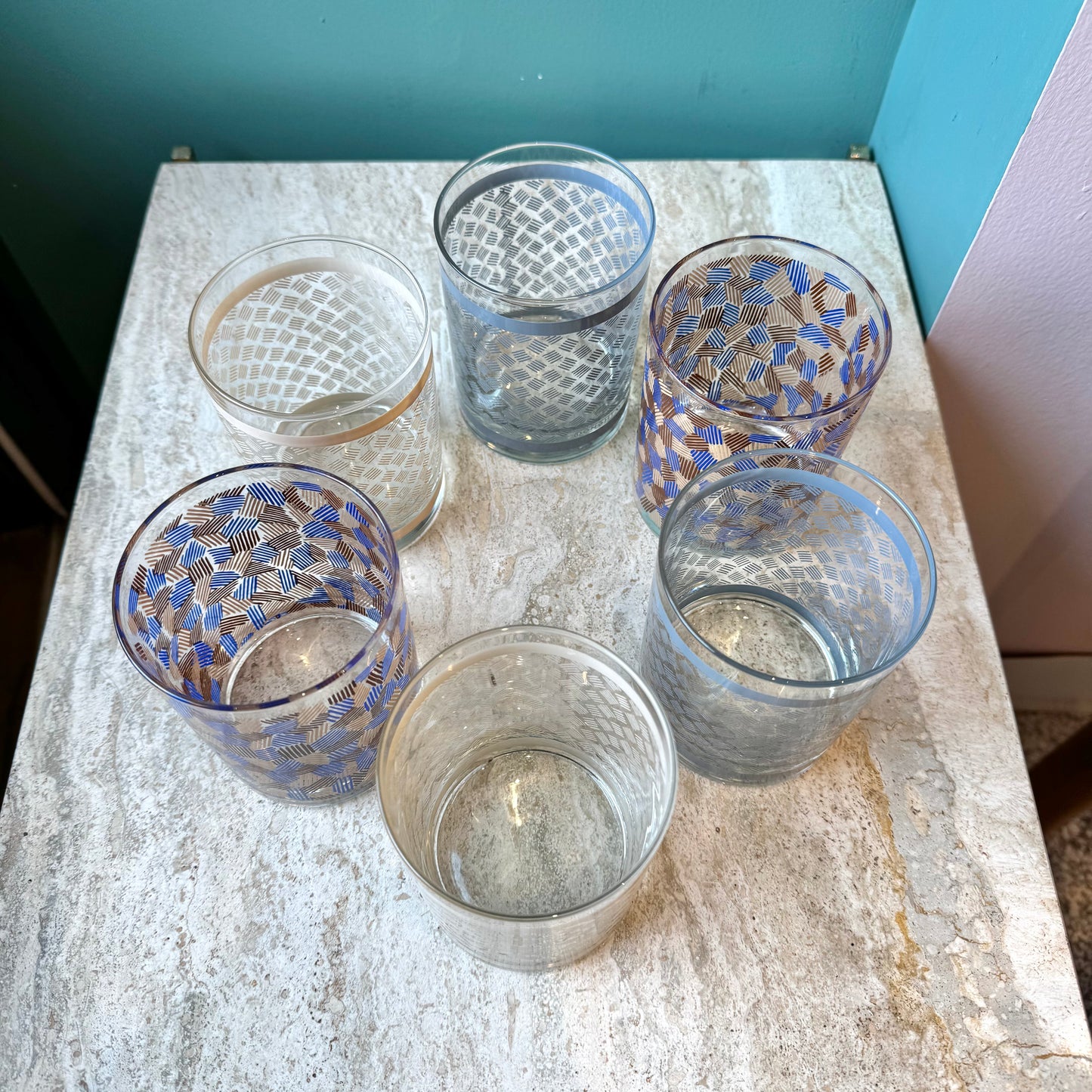 Set of 6 Mid Century Old Fashioned Cocktail Glasses by Donghia