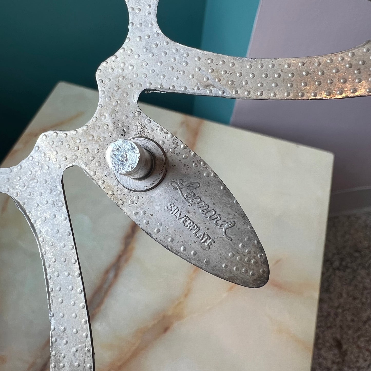 Vintage Silver Plated Butterfly Trivet by Leonard