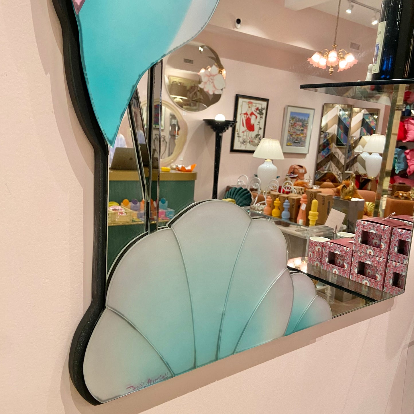 Vintage David Marshall Crane Mirror